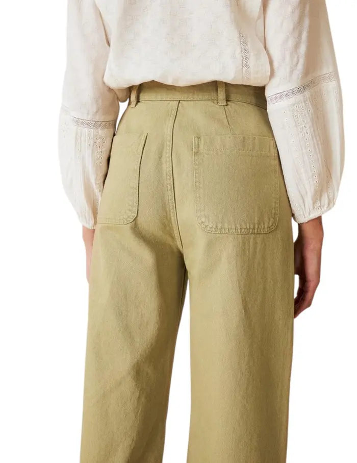 PANTALÓN WIDE LEG VERDE