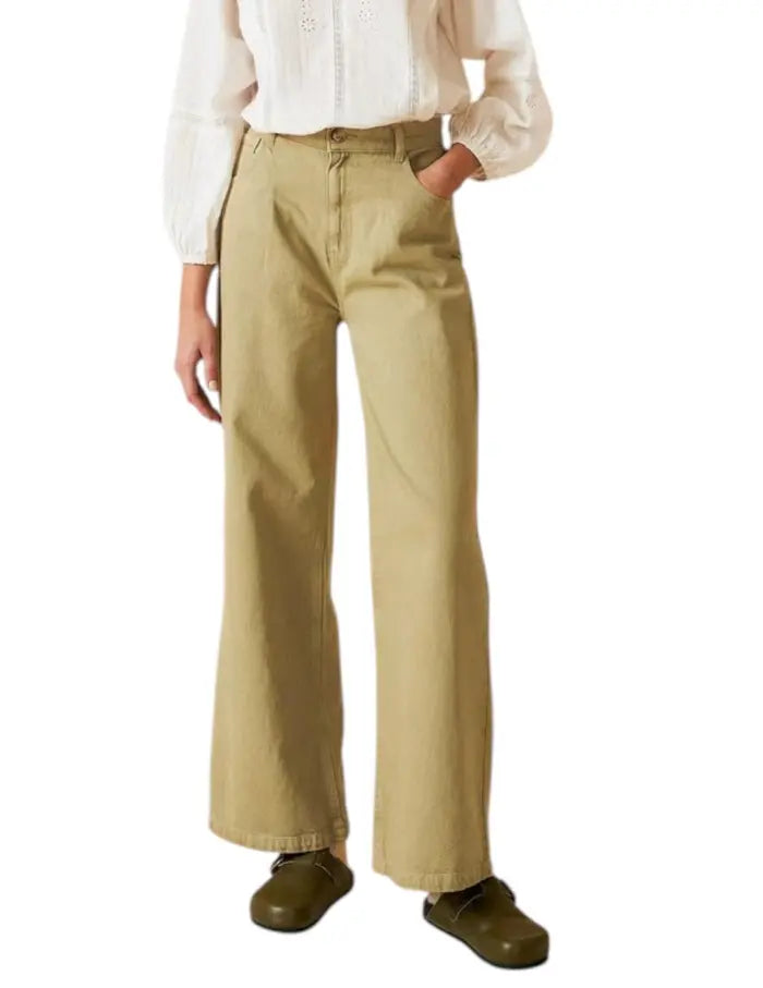 PANTALÓN WIDE LEG VERDE