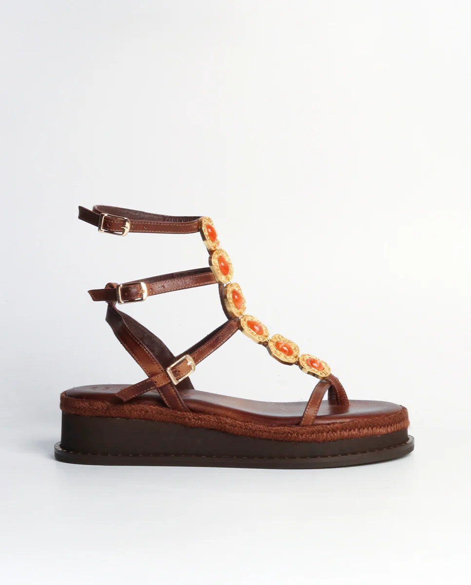 SANDALIAS TESSA CUÑA CHOCO