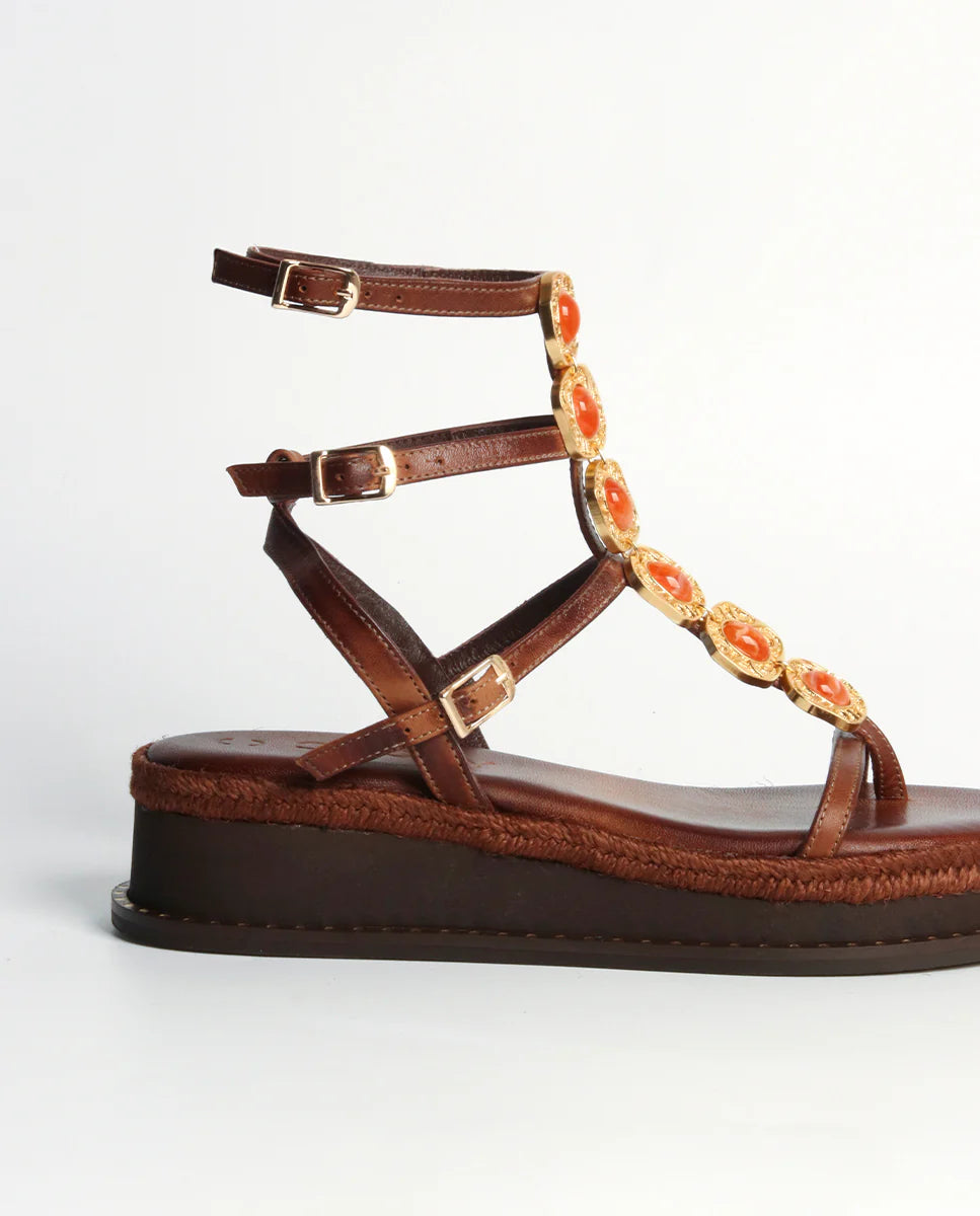 SANDALIAS TESSA CUÑA CHOCO