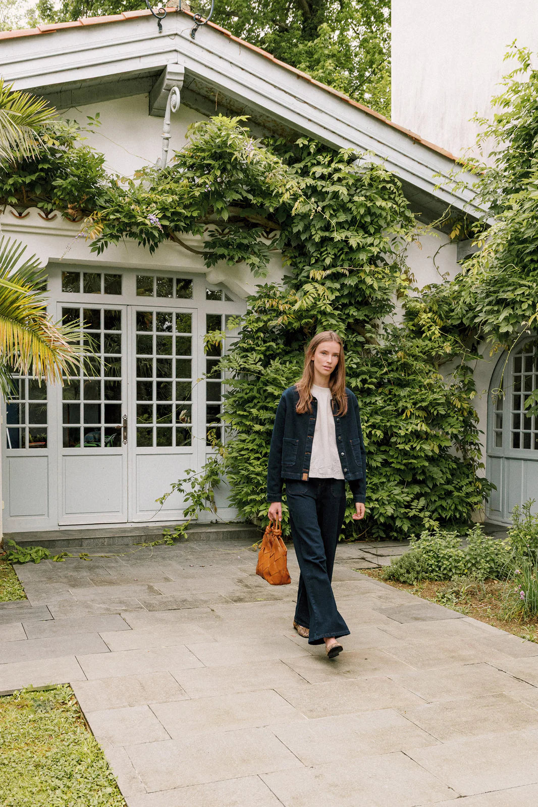 PANTALÓN DENIM WIDE LEG NAVY