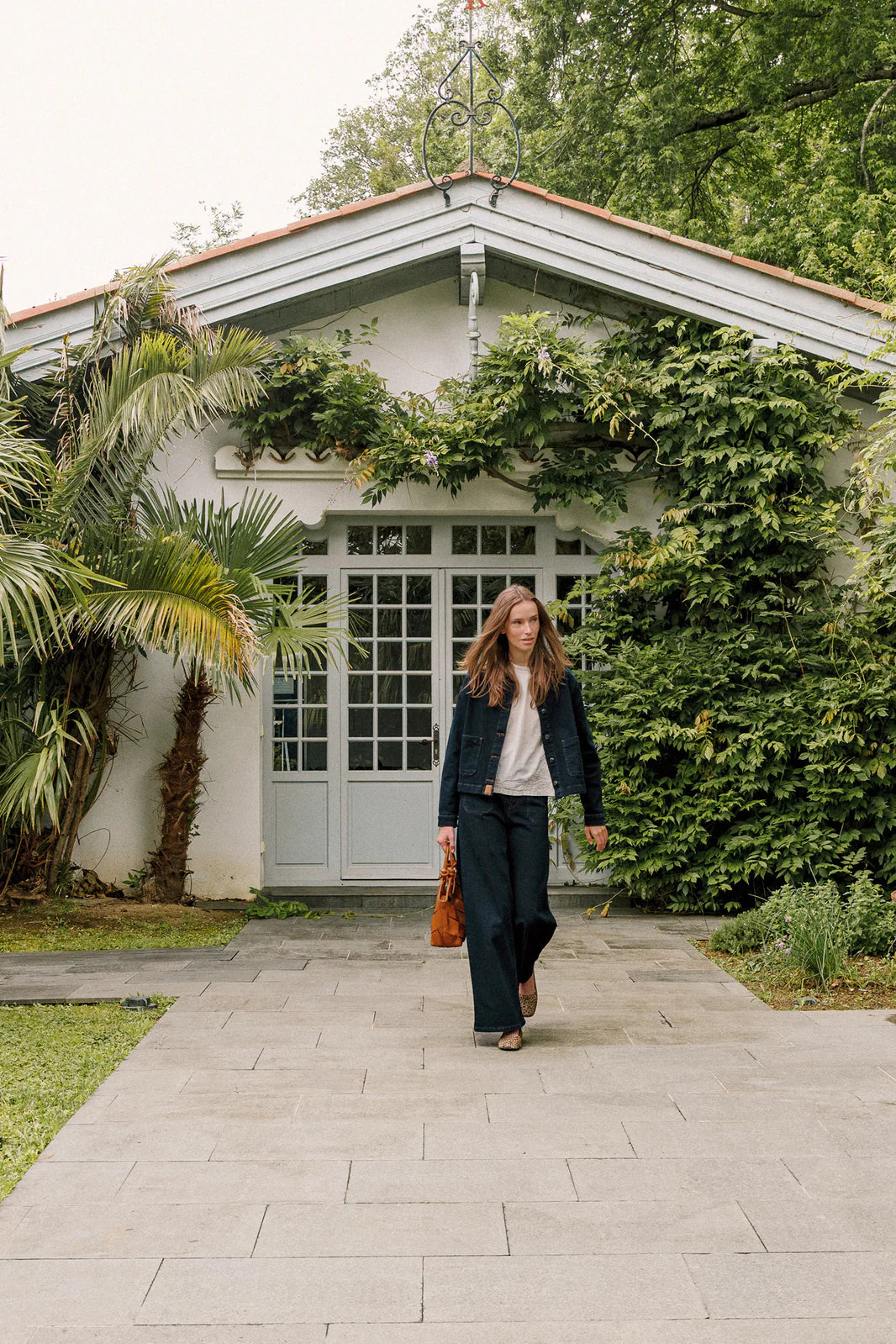 PANTALÓN DENIM WIDE LEG NAVY