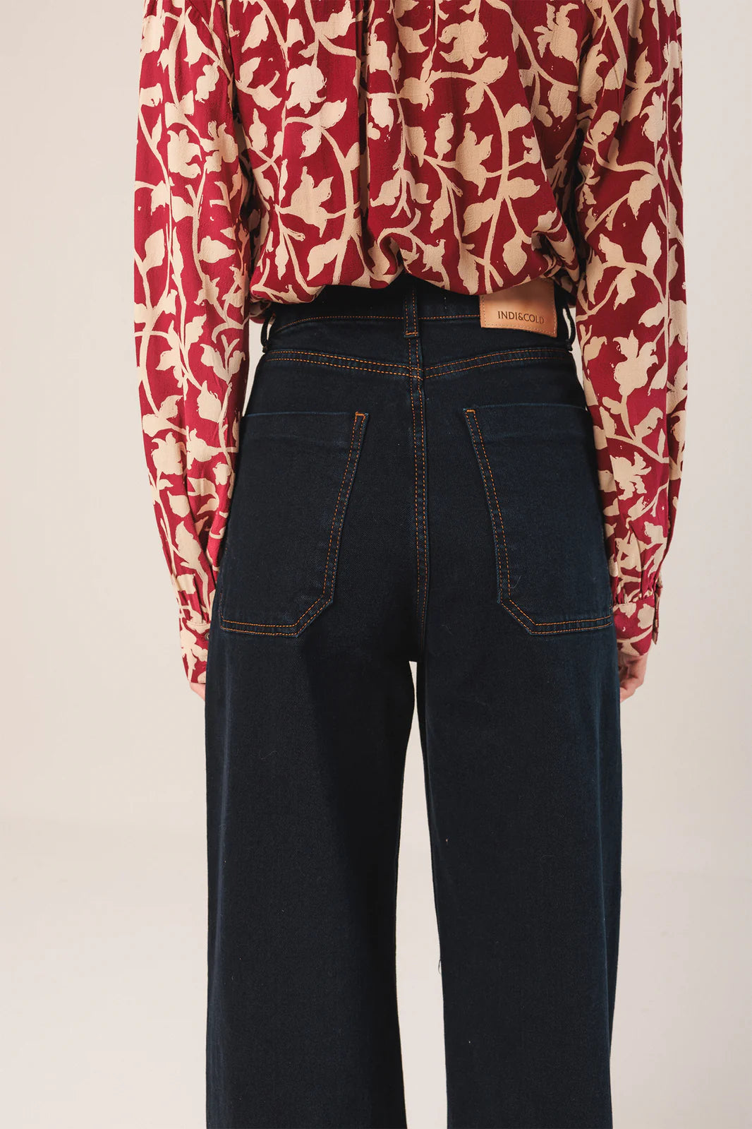 PANTALÓN DENIM WIDE LEG NAVY