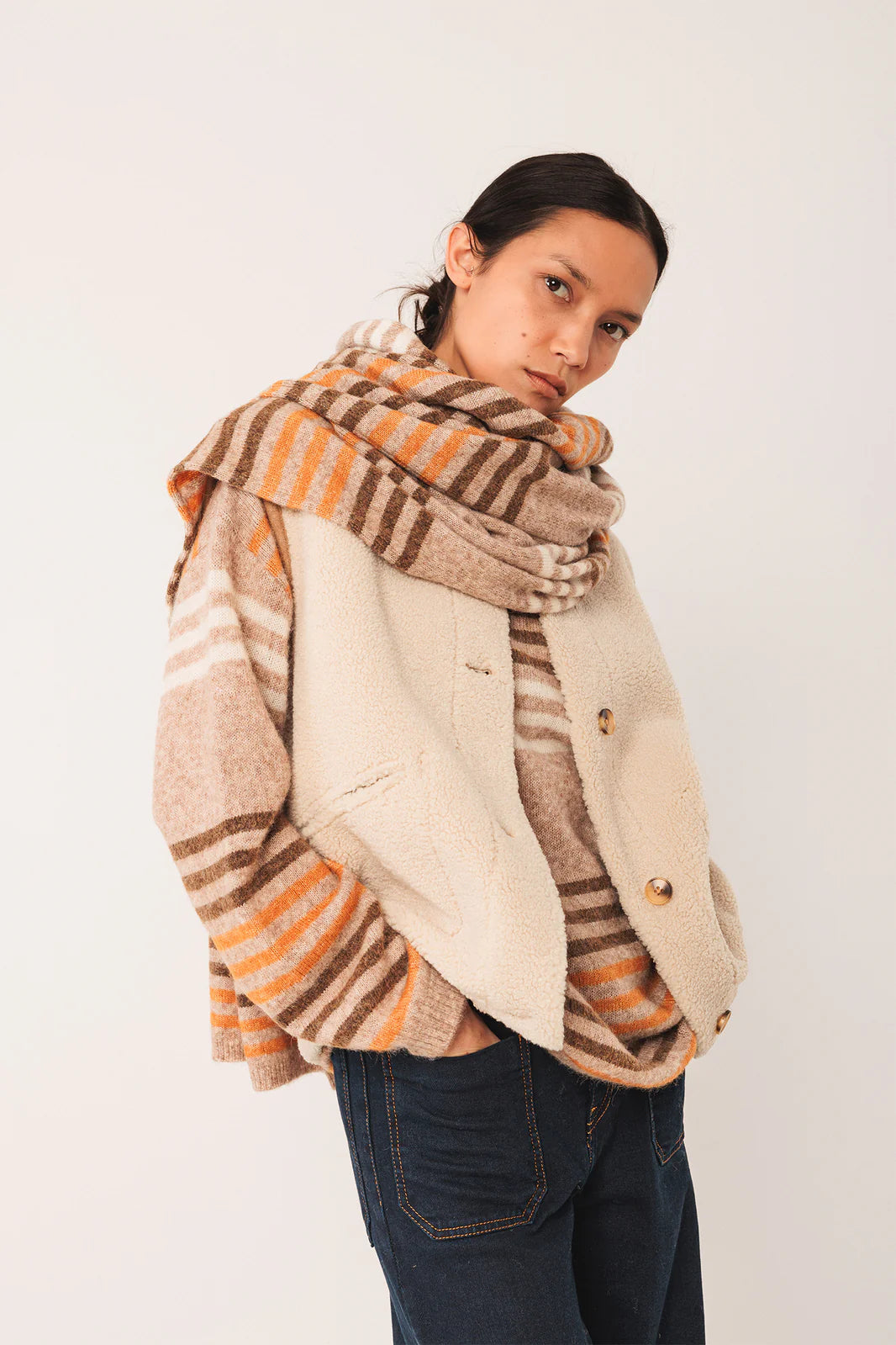CHALECO TEDDY REVERSIBLE CRUDO