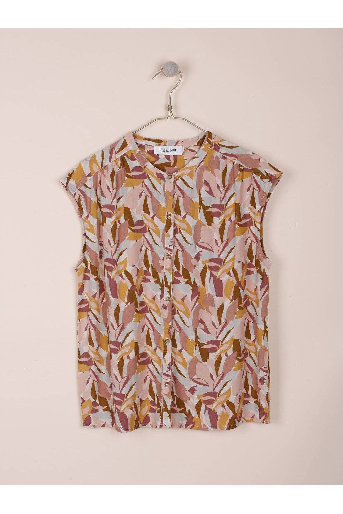 Camisa fluida estampada hojas