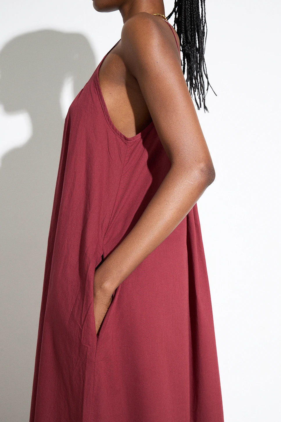 VESTIDO LARGO BORDADO INDIAN RED