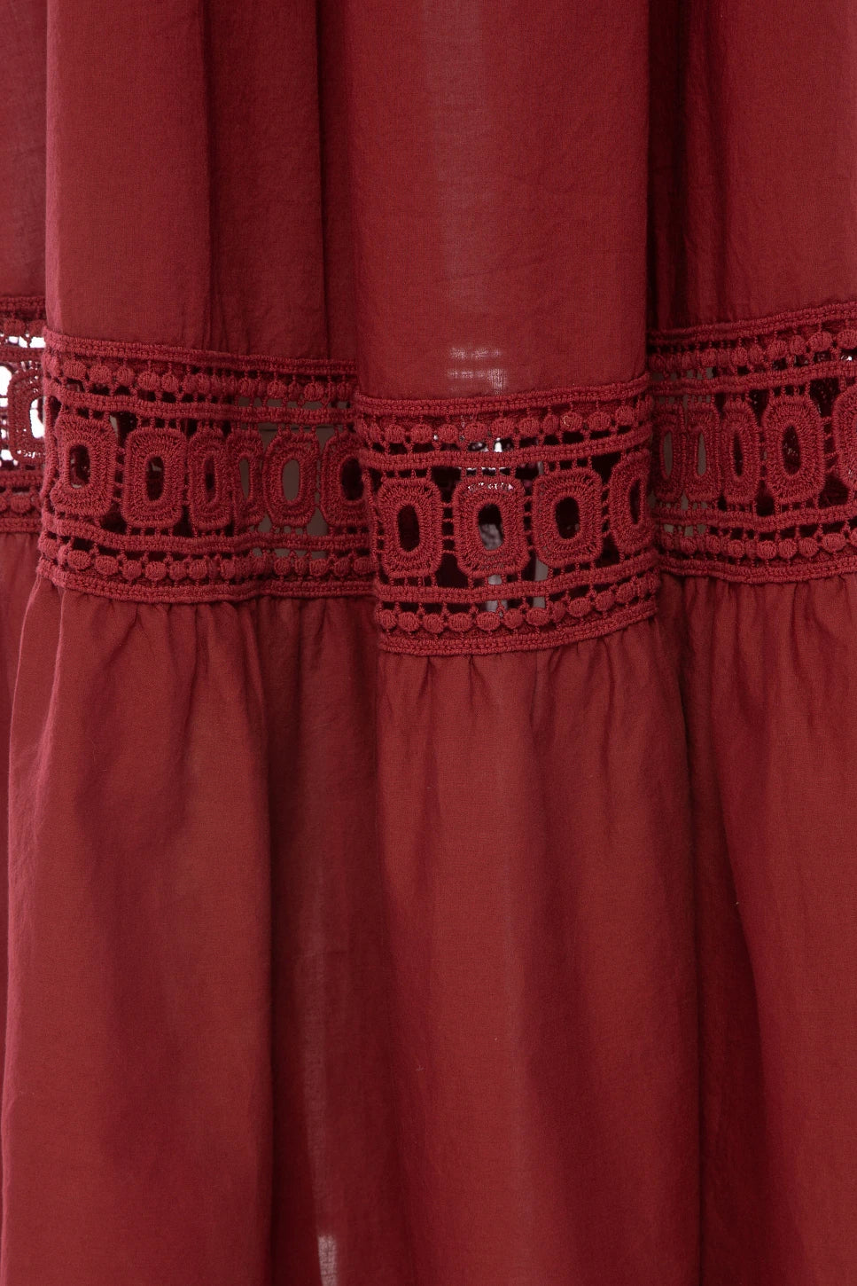 VESTIDO LARGO BORDADO INDIAN RED