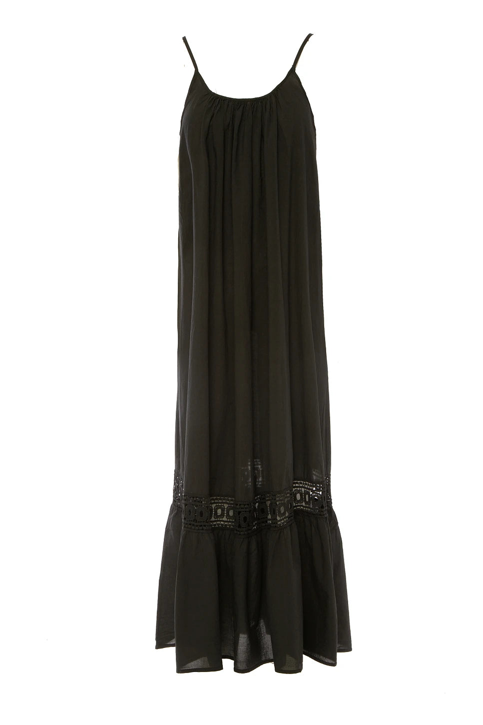 VESTIDO LARGO BORDADO NEGRO