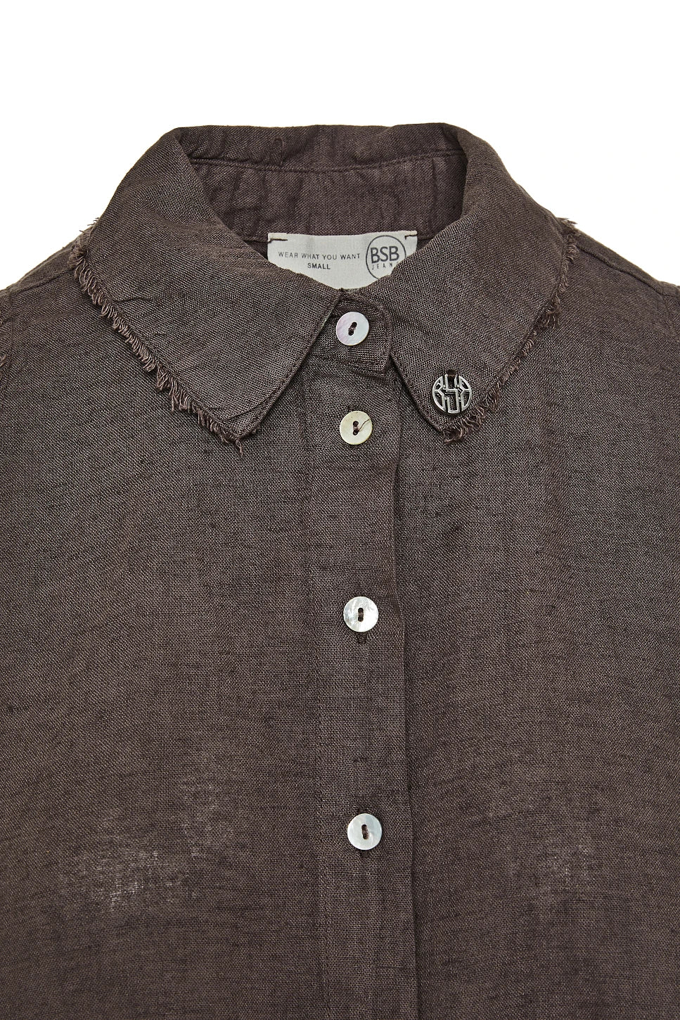 CAMISA DE LINO SIN MANGAS CHOCOLATE