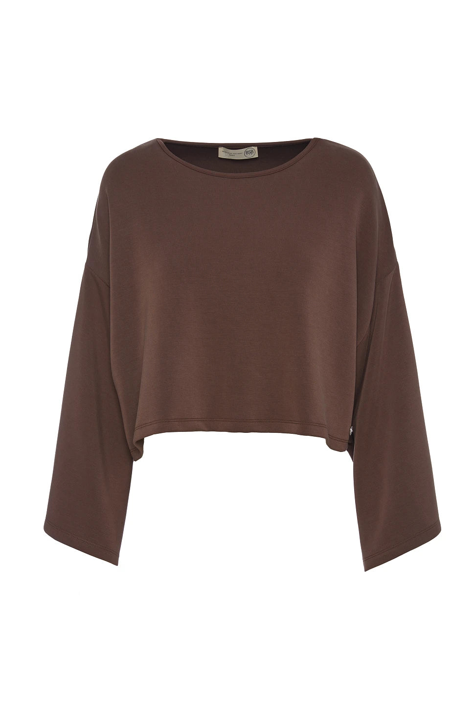 BLUSA CON MANGAS ANCHAS MARRÓN CHOCOLATE