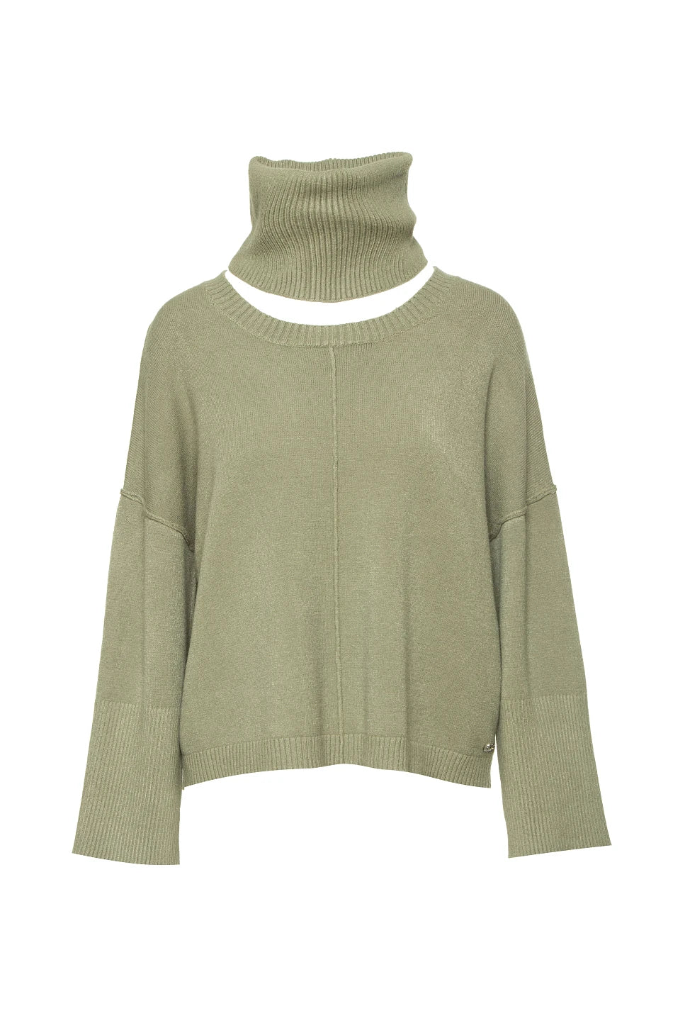 JERSEY CON CUELLO ALTO DESMONTABLE KHAKI
