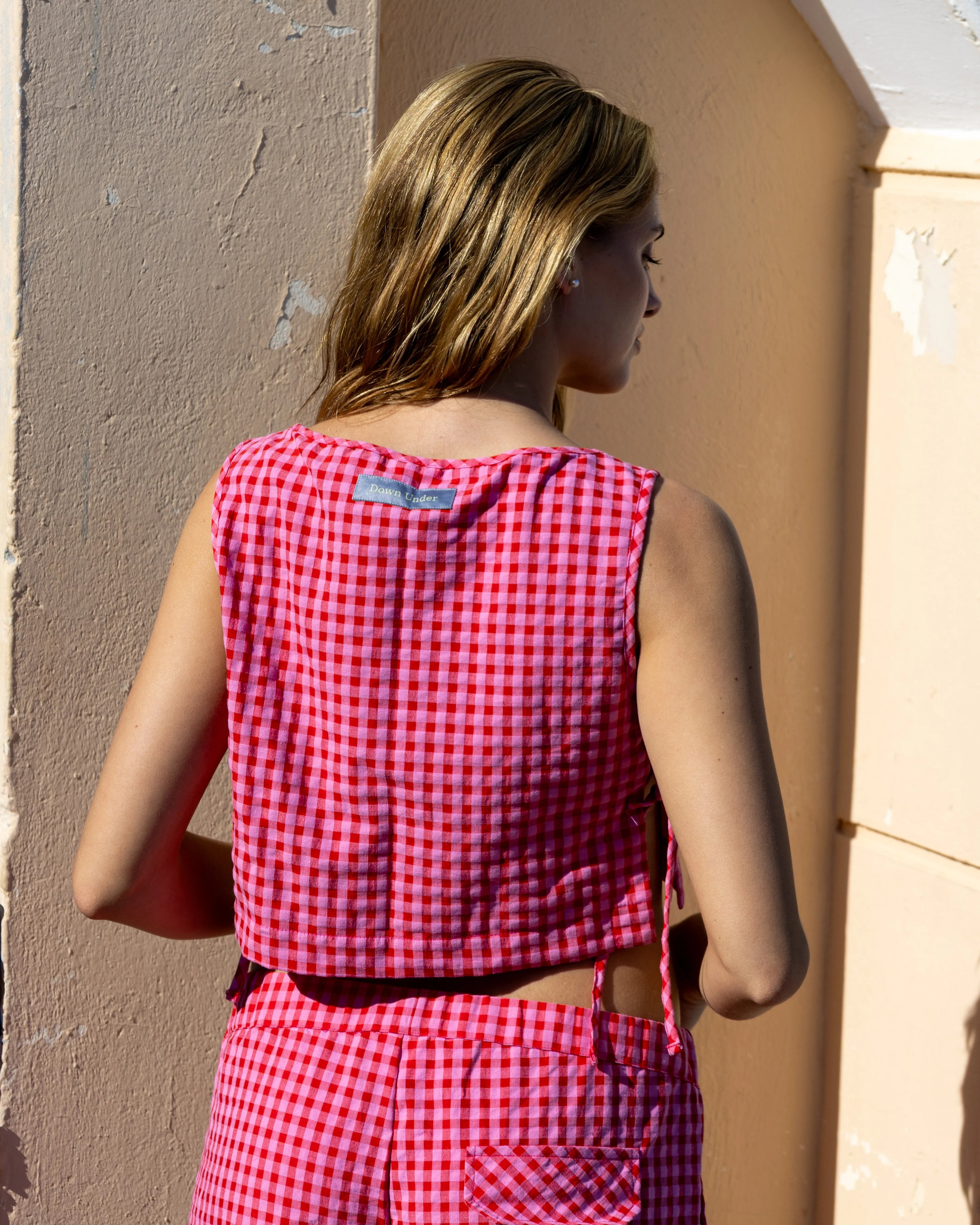 TOP CUADROS VICHY - RED PEPPER