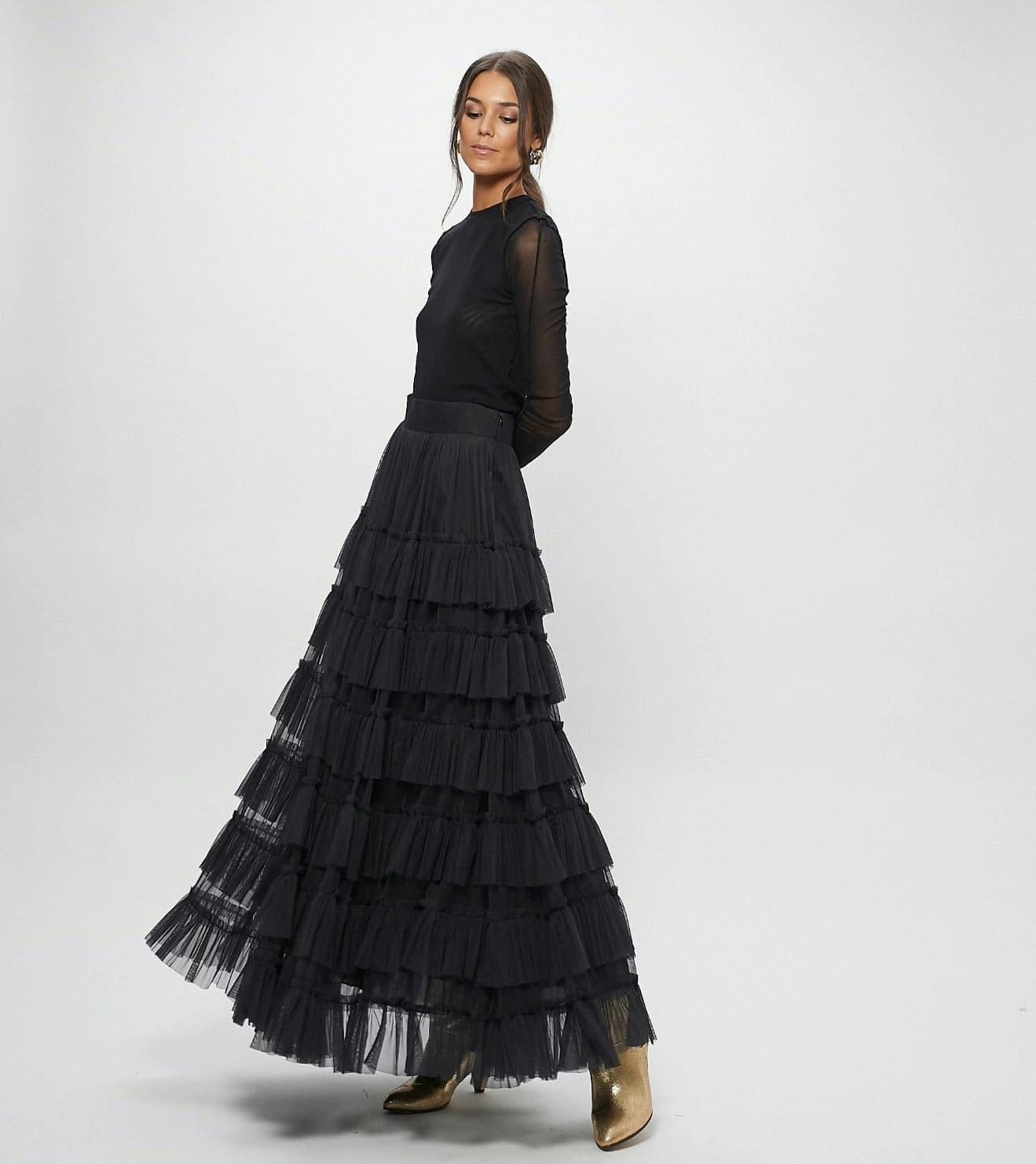 Tulle skirt with ruffles