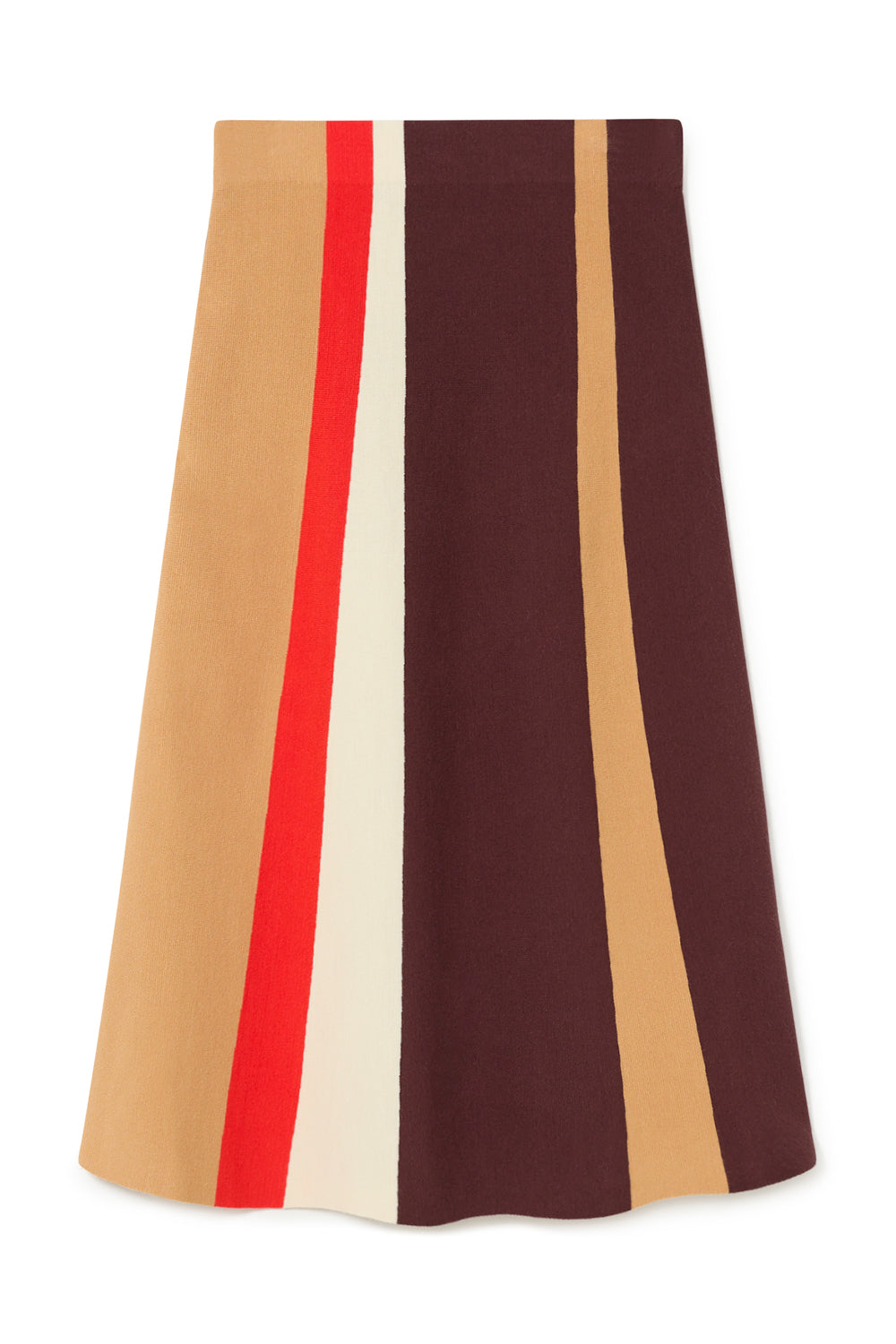 Striped midi skirt