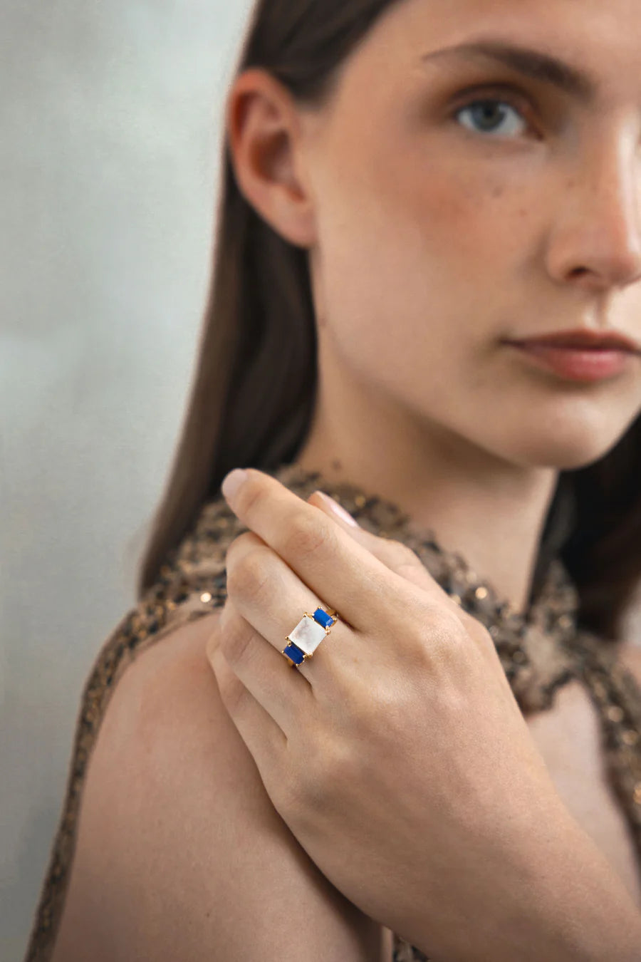 ANILLO ANTONELLA MOONSTONE LAPISLAZULI
