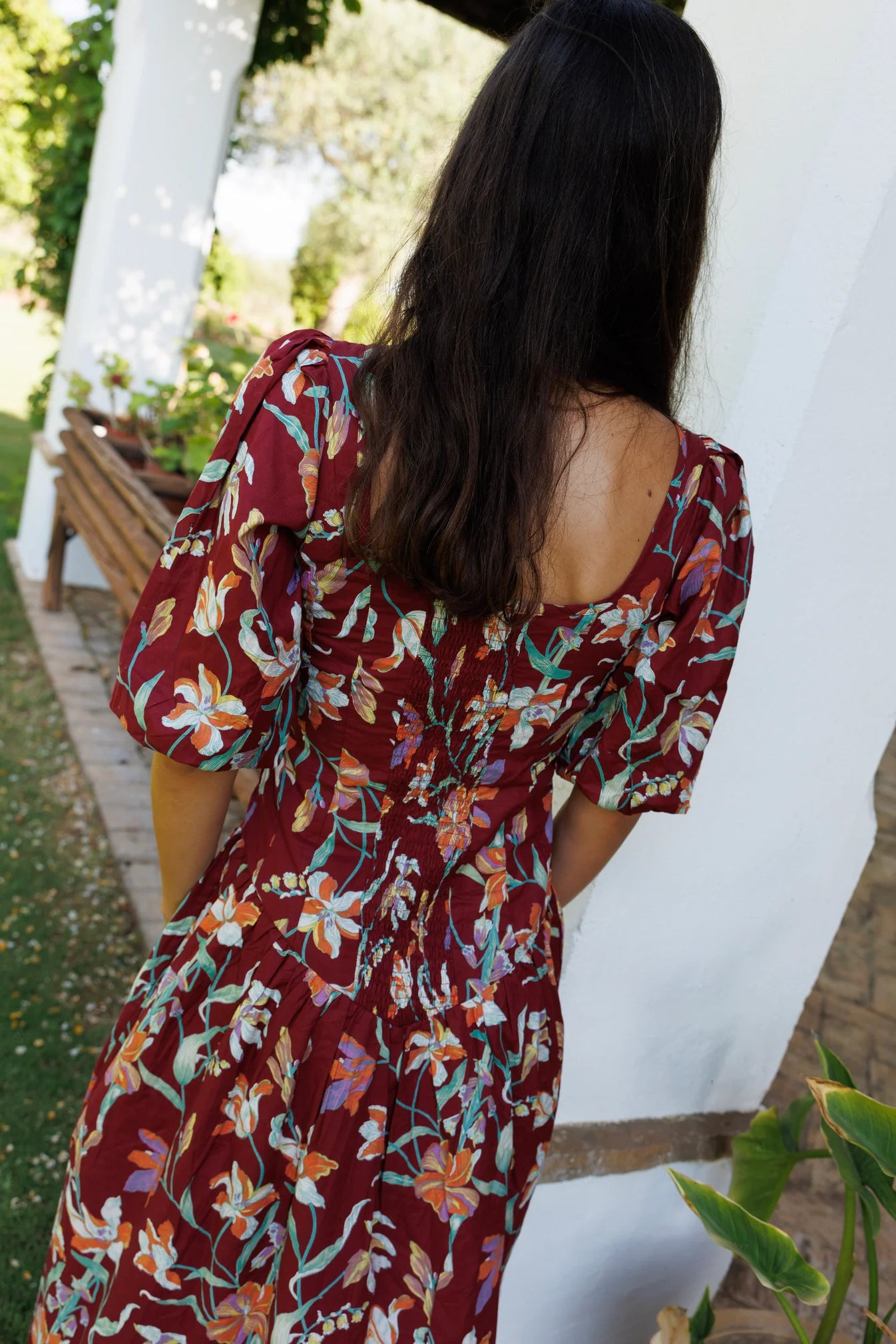 VESTIDO ALGODÓN BURDEOS