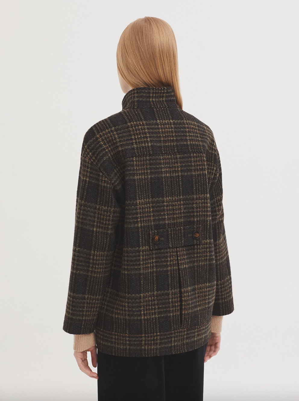 CHAQUETÓN DE CUADROS MEZCLA LANA