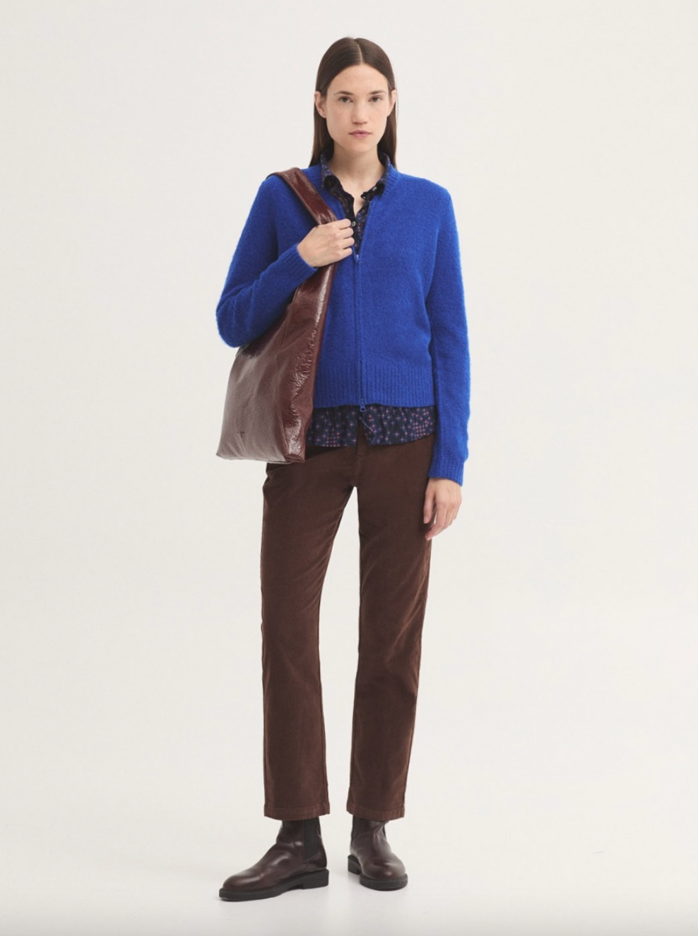 CHAQUETA BOUCLÉ DE LANA CIERRE CREMALLERA