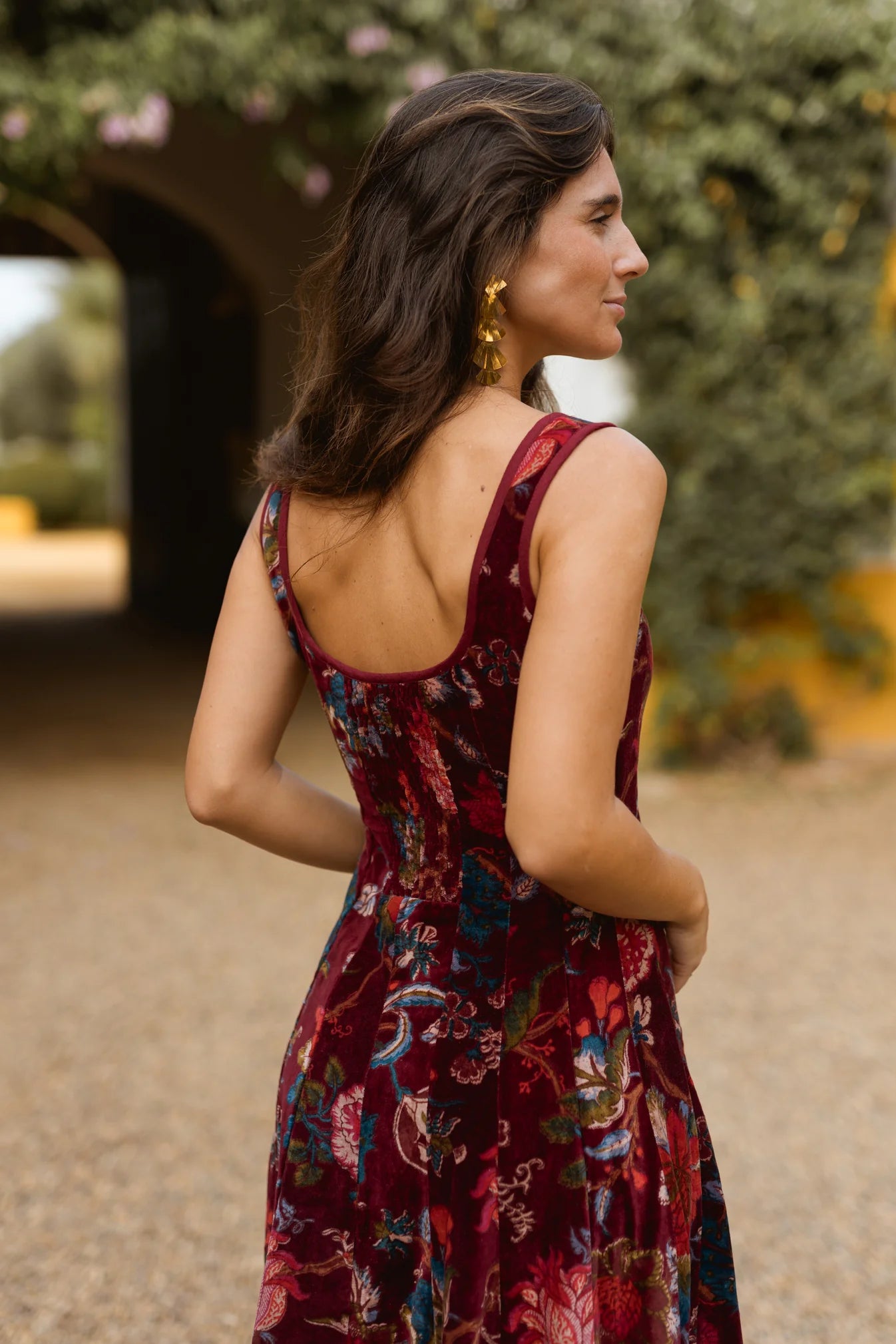 VESTIDO TERCIOPELO BERENJENA