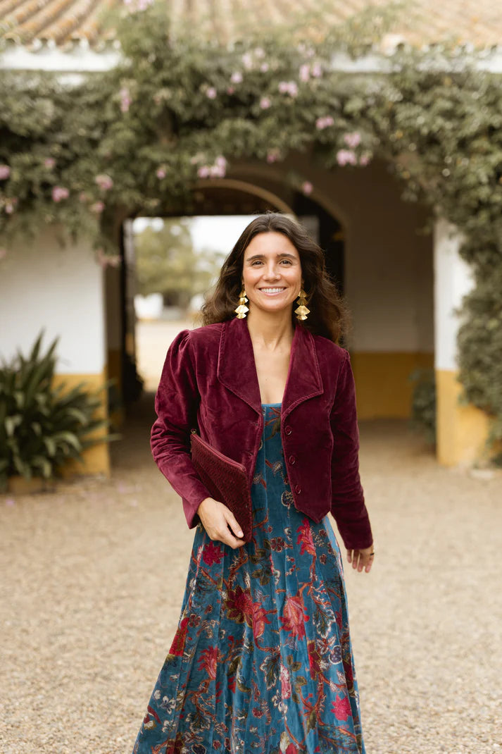 VESTIDO TERCIOPELO AZUL