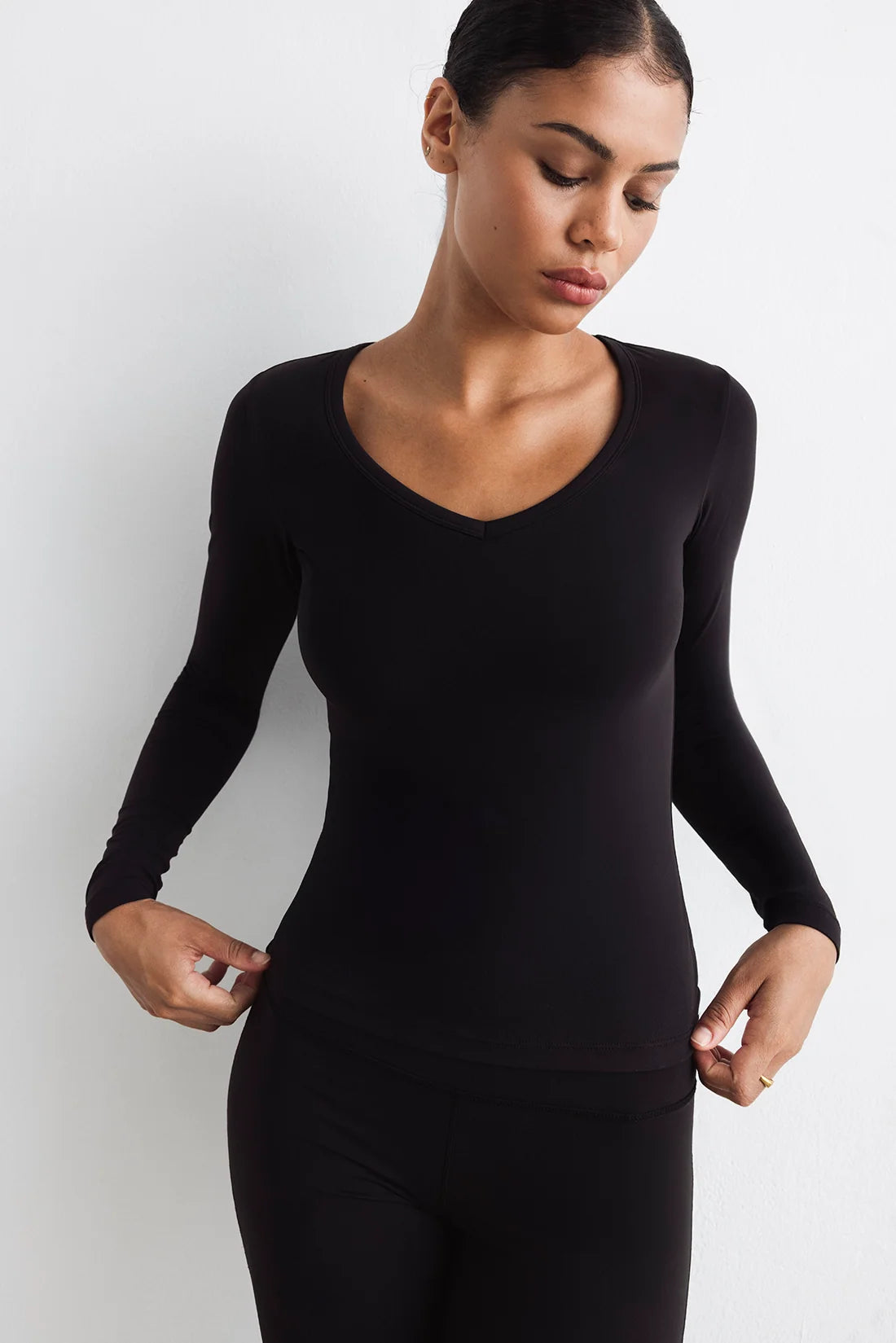 CAMISETA DEPORTIVA MANGA LARGA EVA BLACK