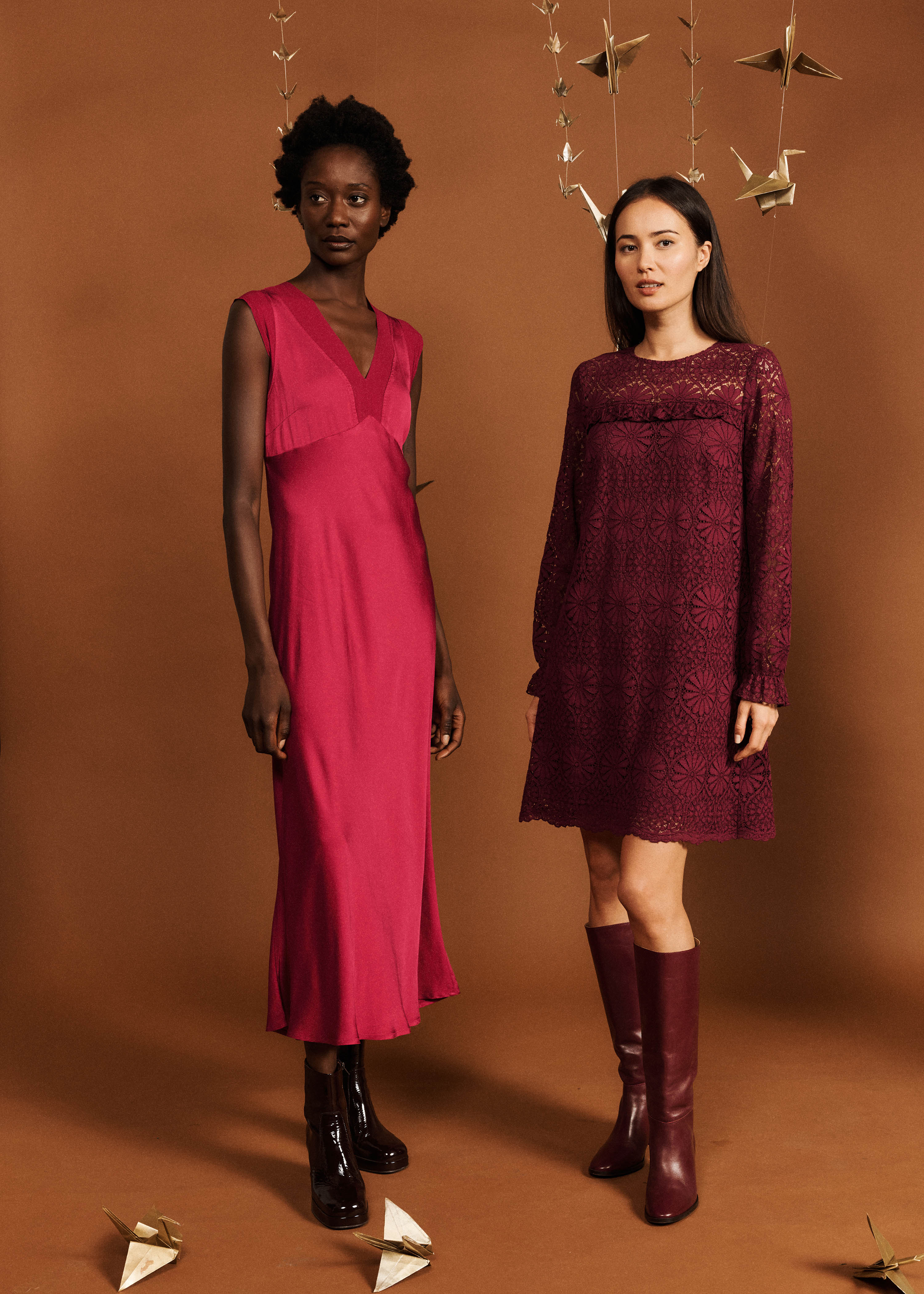 VESTIDO LARGO FLUIDO DE FIESTA ROJO