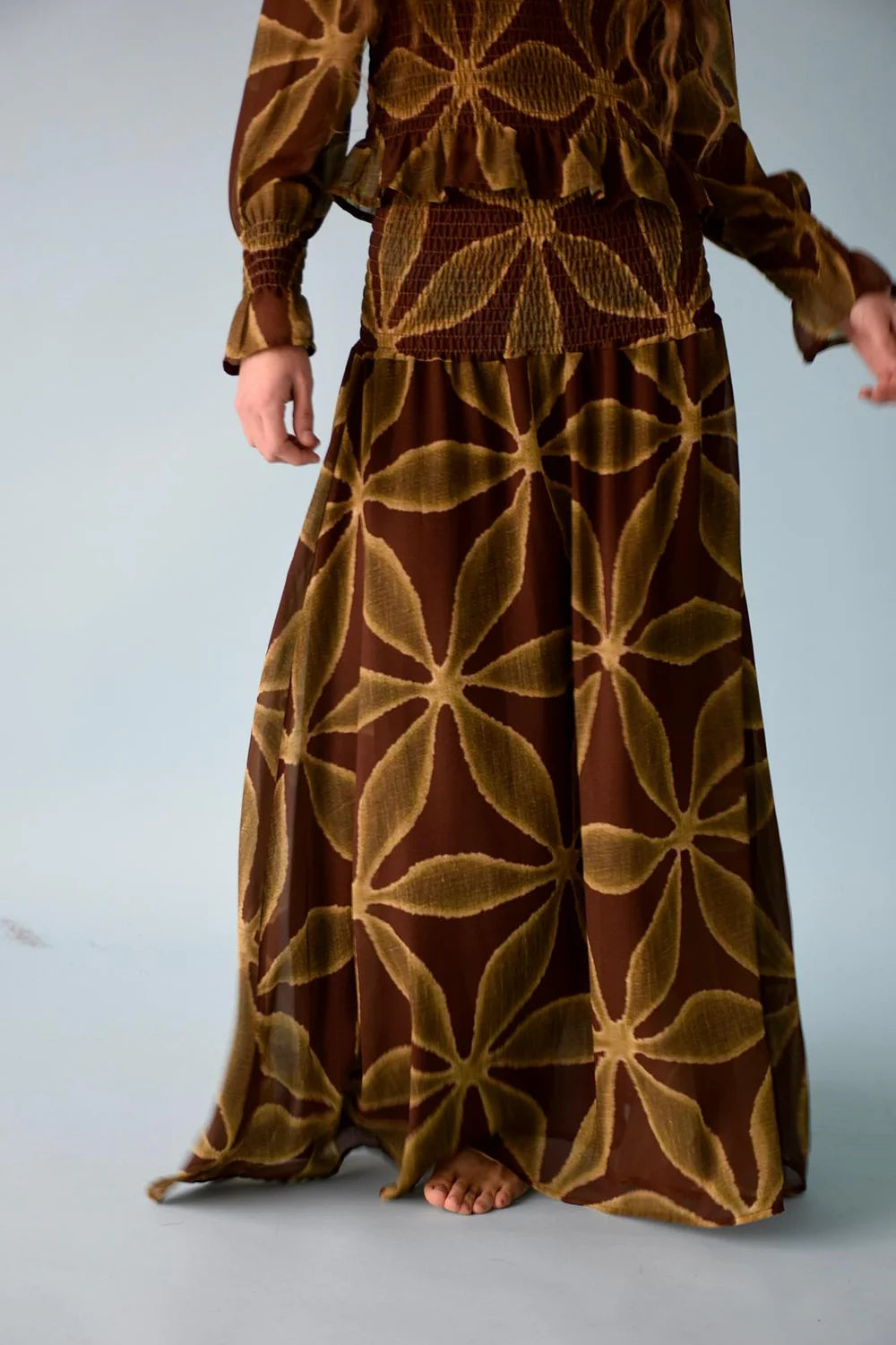 FALDA TRÉBOL VERDE Y MARRÓN