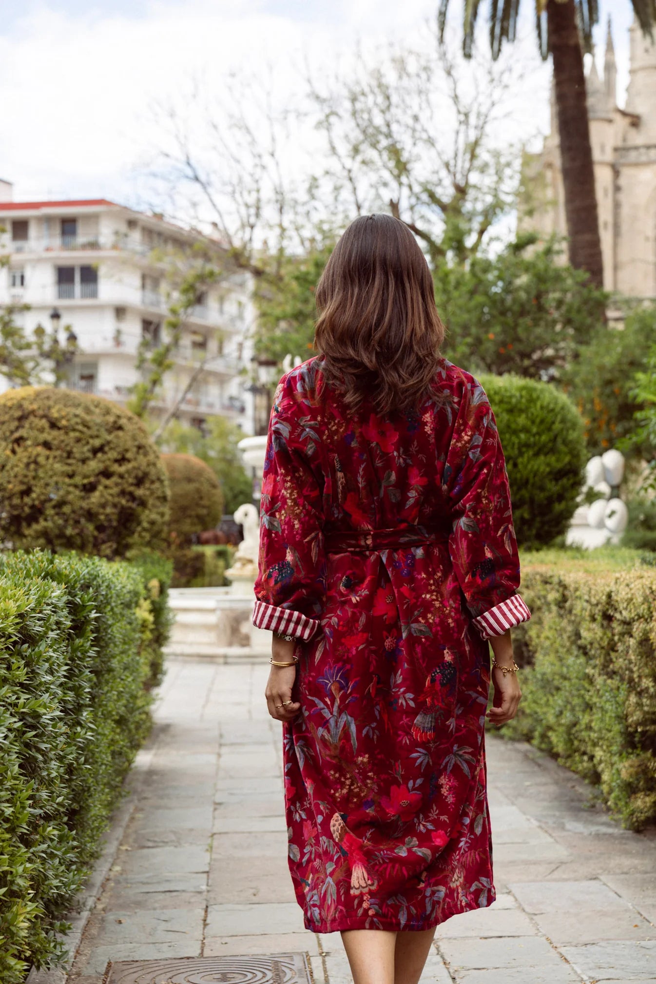 KIMONO TERCIOPELO BURDEOS