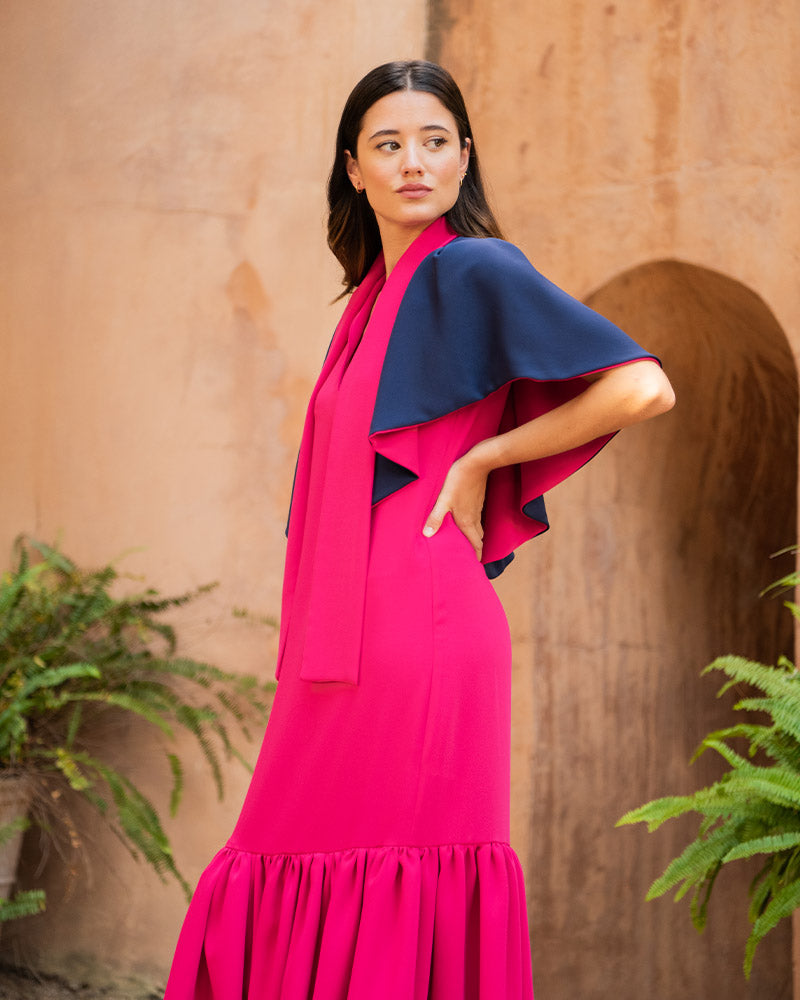 VESTIDO SALINA FUCSIA Y NOCHE