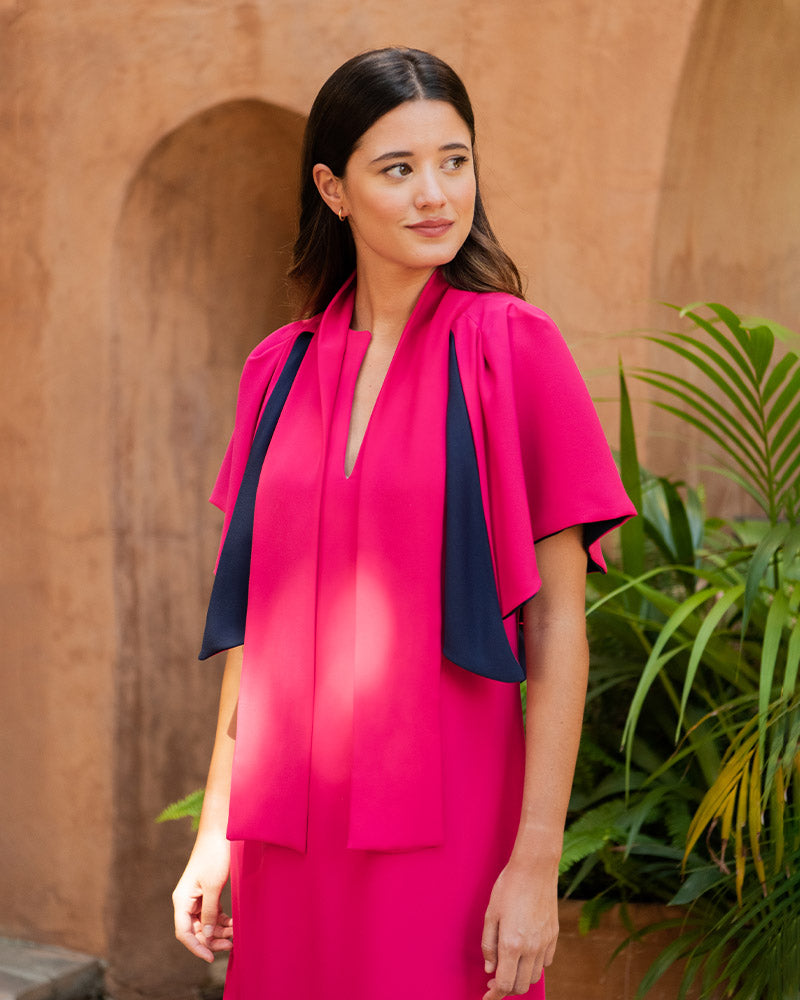VESTIDO SALINA FUCSIA Y NOCHE