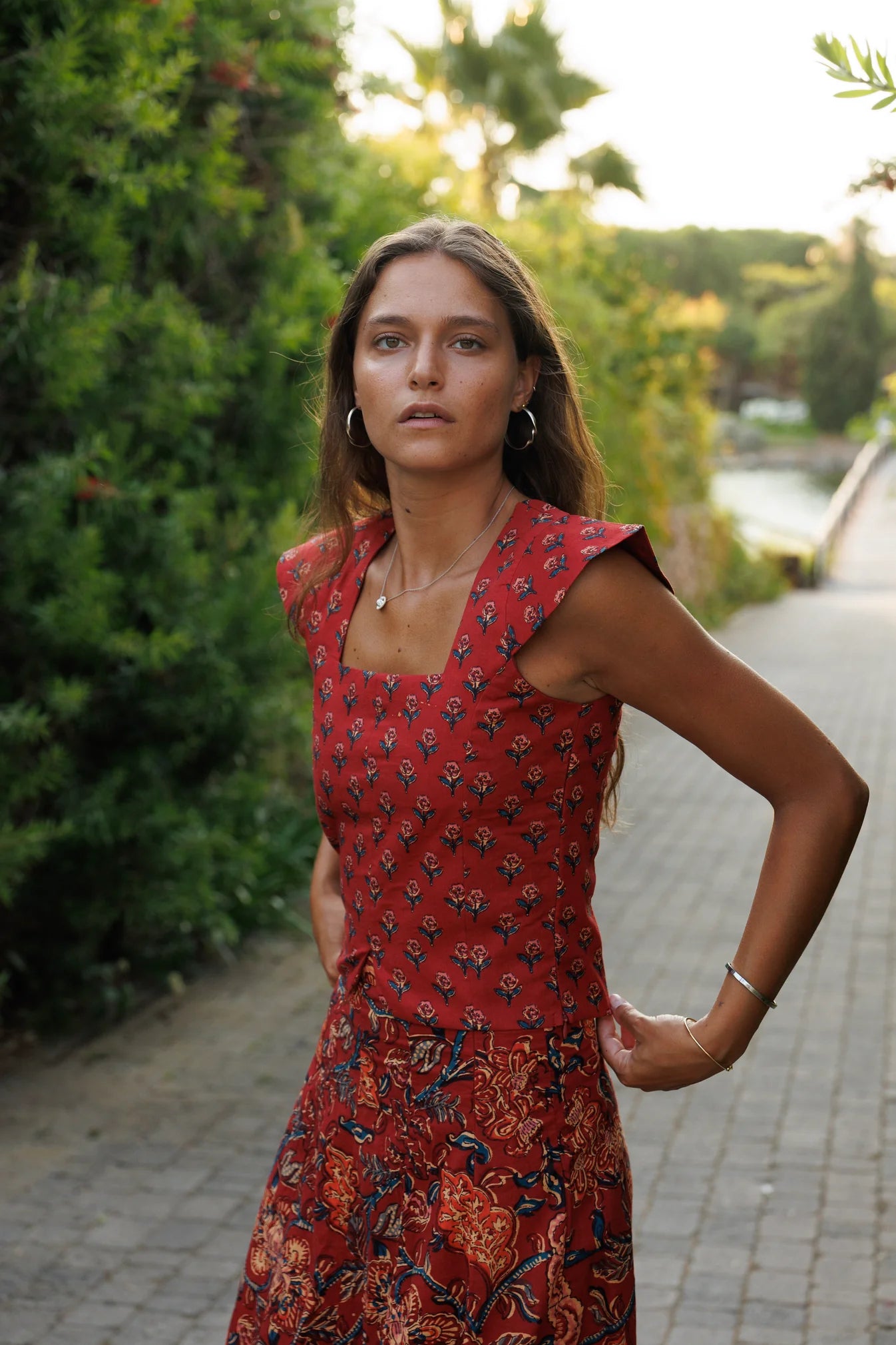 FALDA ALGODÓN ROJA