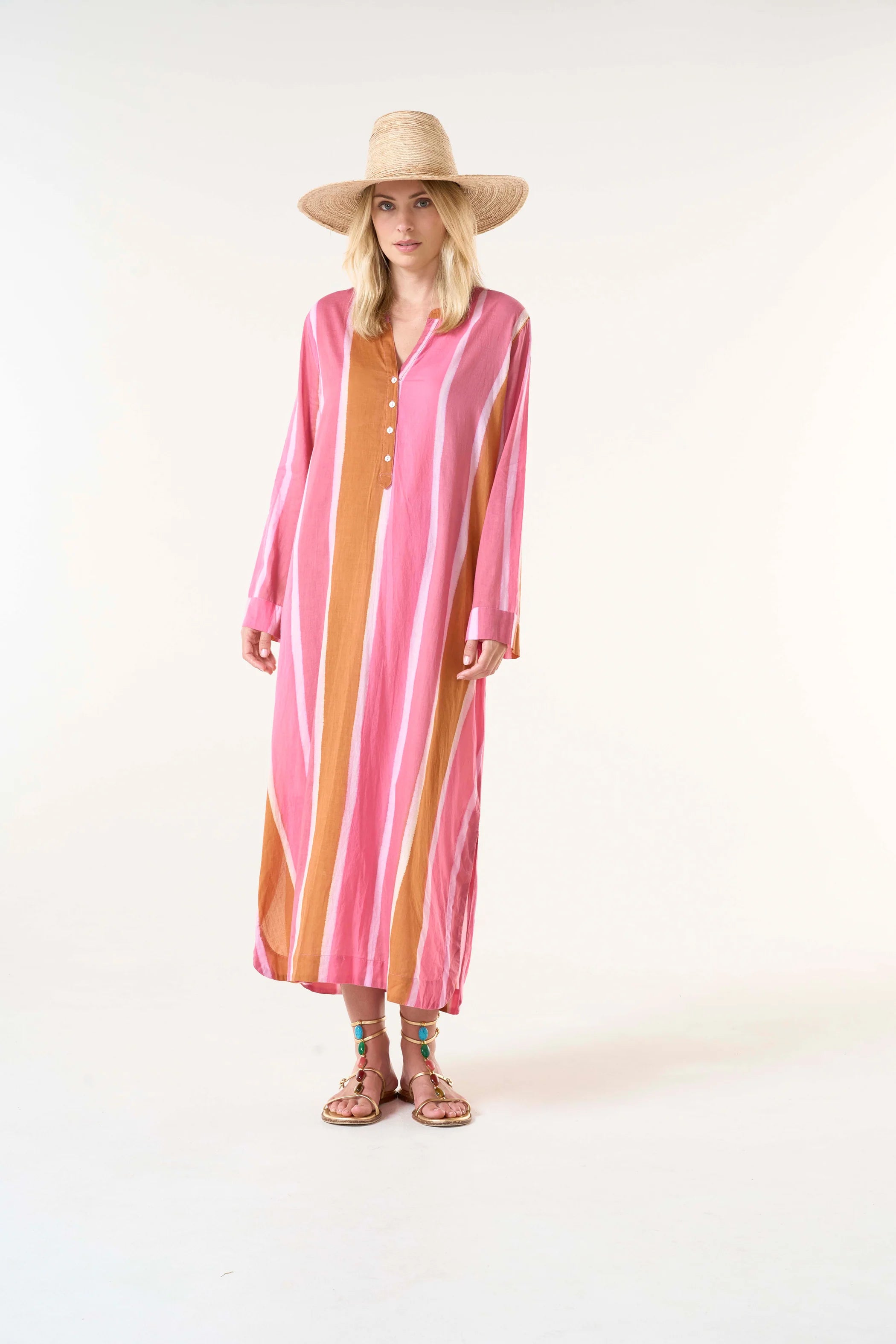 VESTIDO BAZAAR STRIPE MORROCAN PINK
