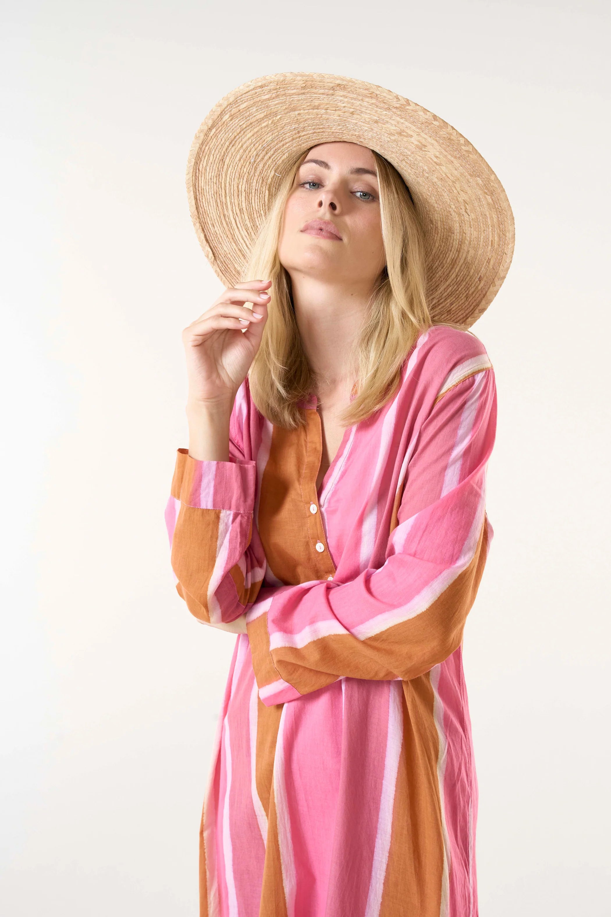 VESTIDO BAZAAR STRIPE MORROCAN PINK