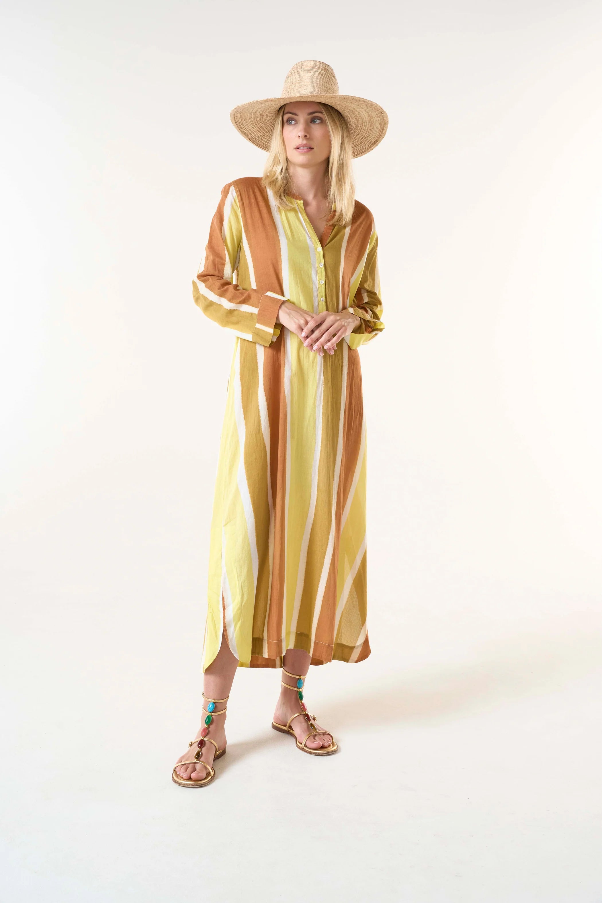 VESTIDO BAZAAR STRIPE MORROCAN CITRINE