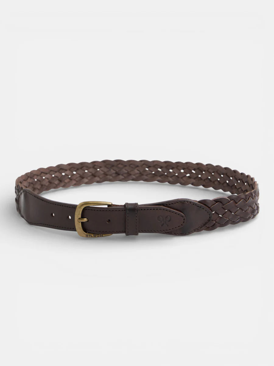 CINTURÓN TRENZADO PIEL MARRÓN