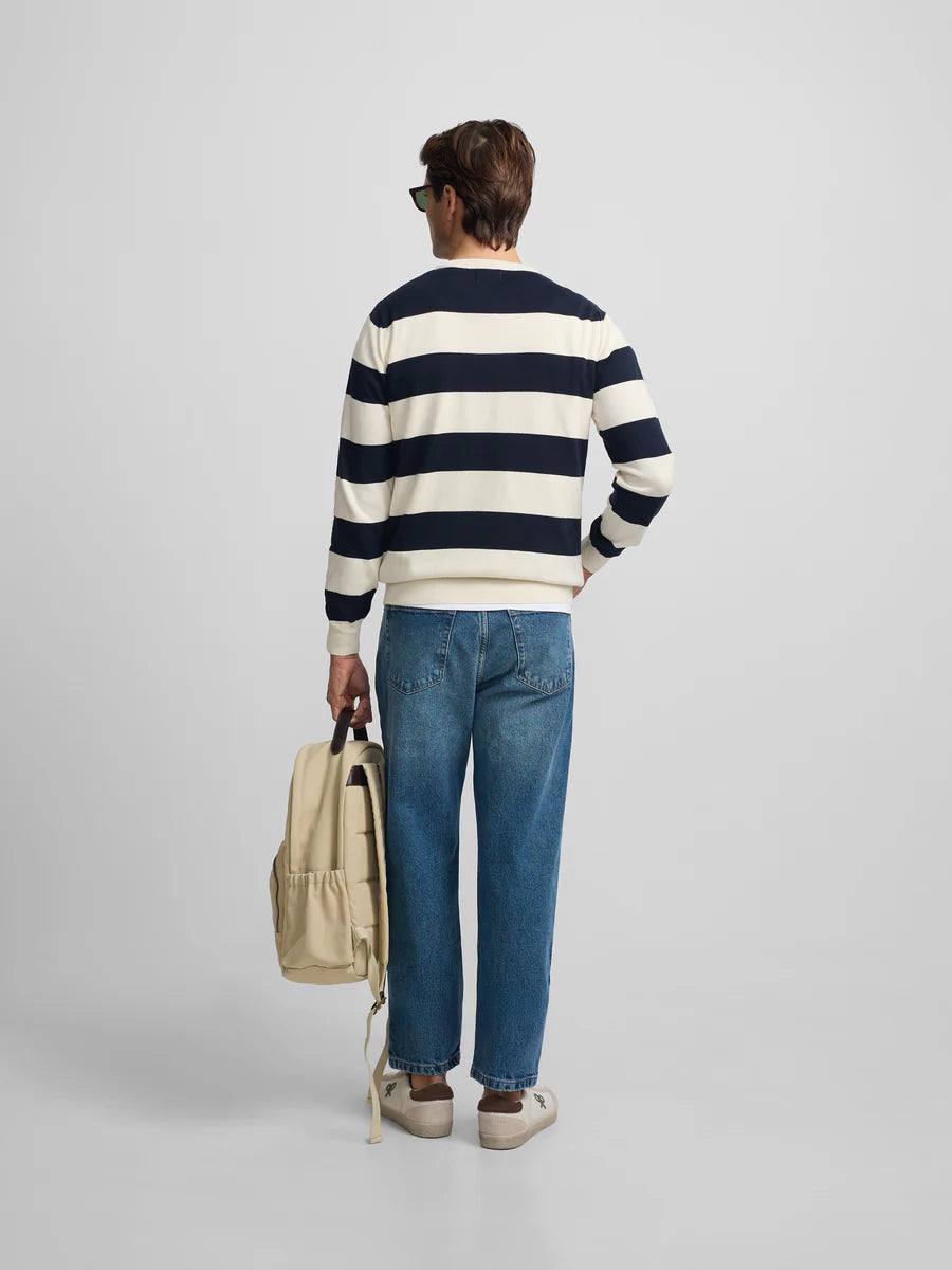 JERSEY SB RAYAS MARINO CREMA