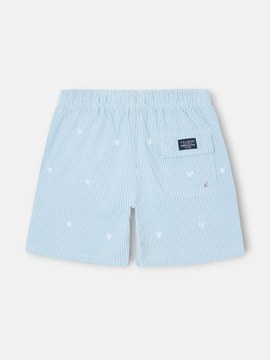 BAÑADOR RAYAS FINAS LOGO VERDE