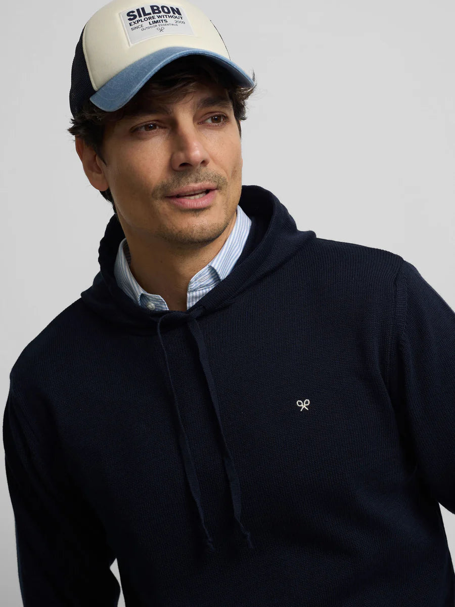 JERSEY LISO CAPUCHA AZUL MARINO