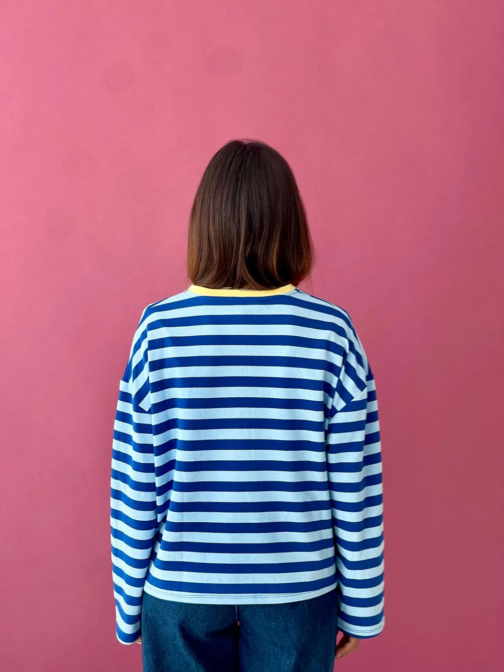 CAMISETA NÚRIA AZUL Y AMARILLO