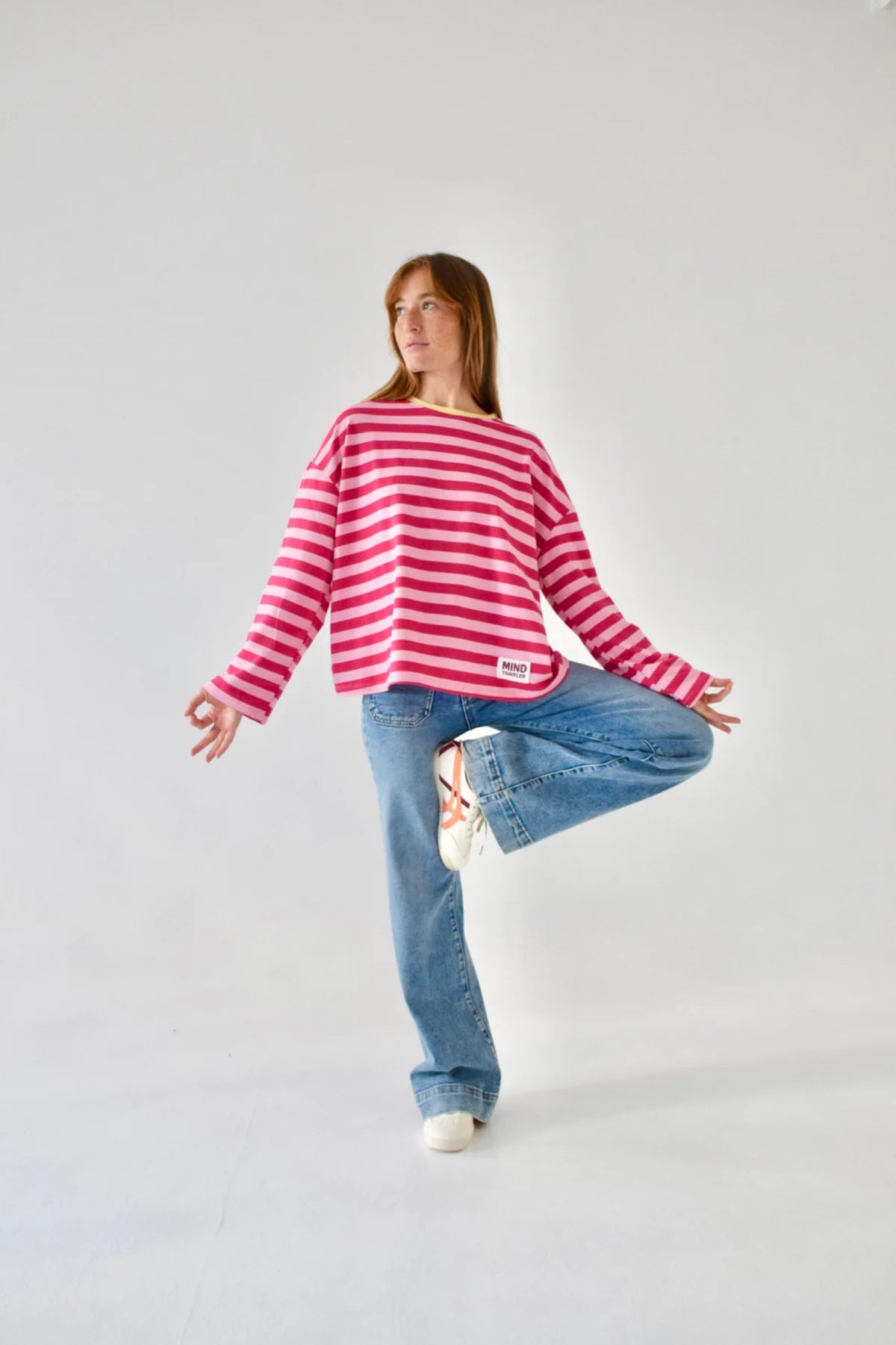 CAMISETA NÚRIA ROSA Y FUCSIA