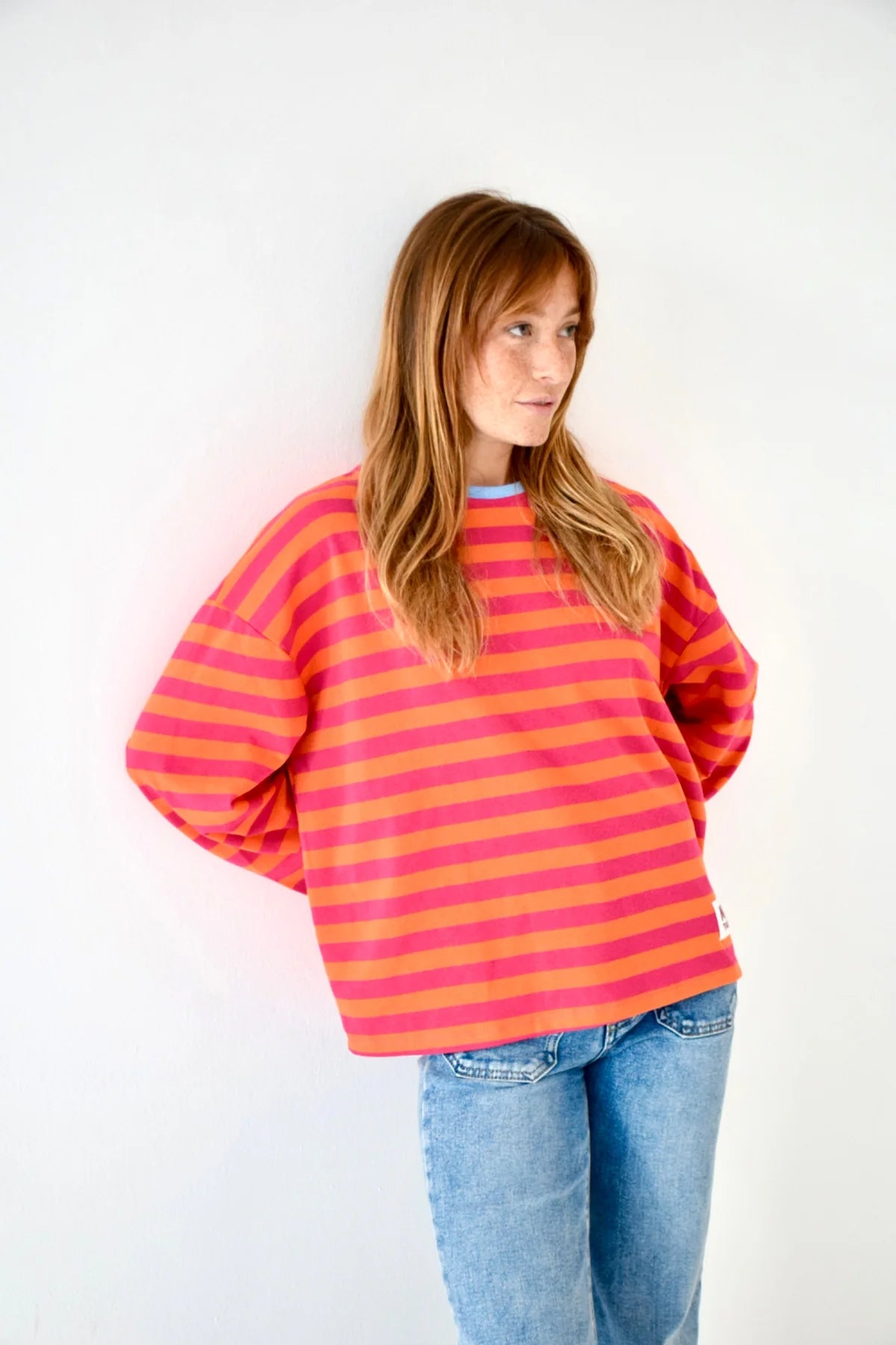 CAMISETA NÚRIA FUCSIA Y NARANJA