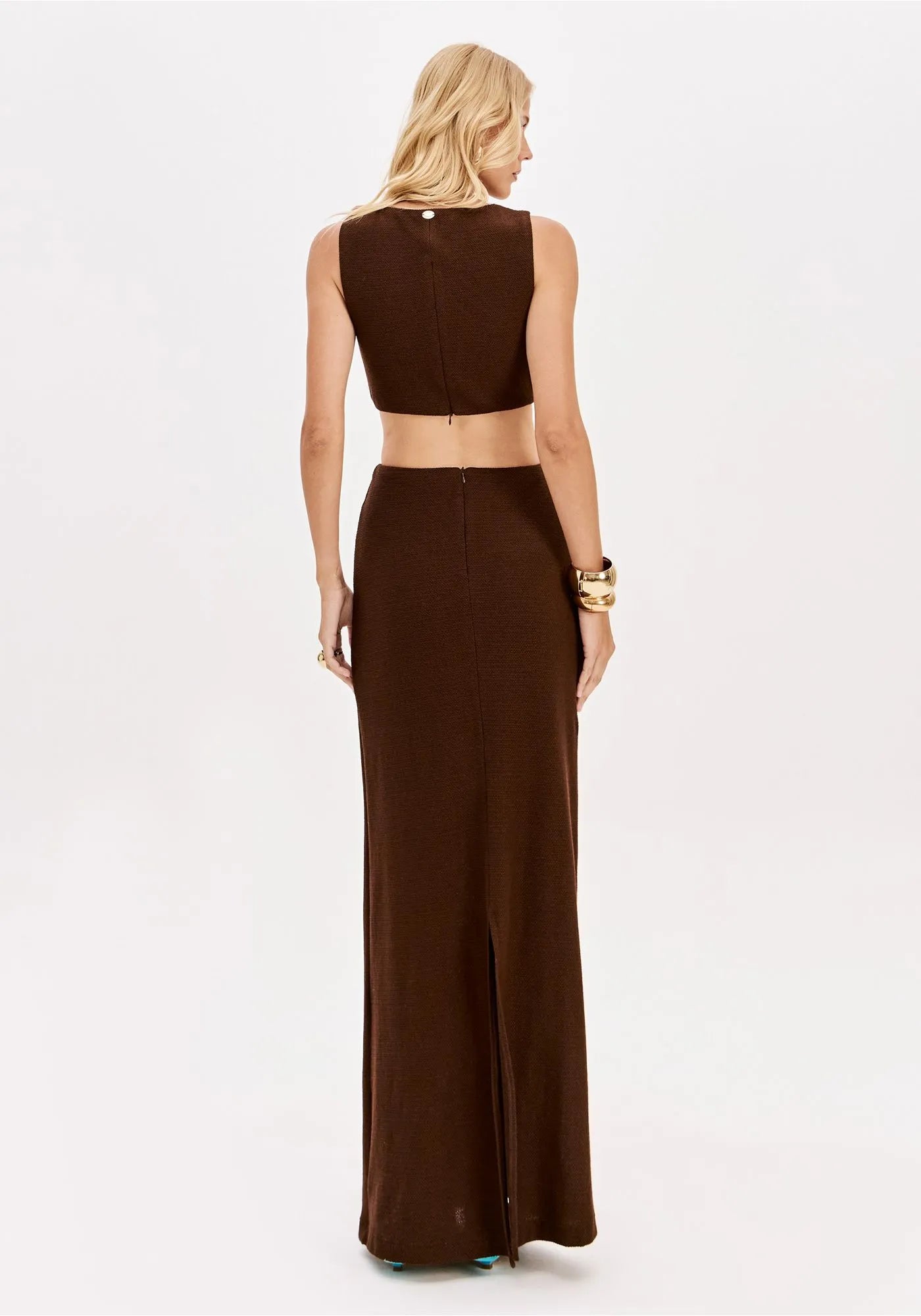 VESTIDO SUPER MIDI CON RIBETE