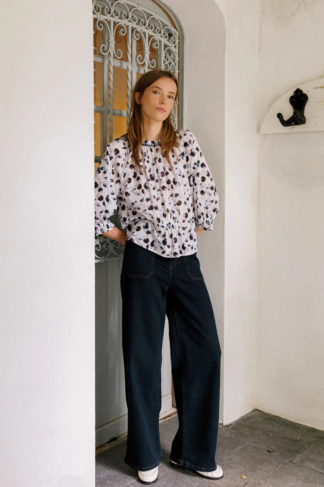PANTALÓN DENIM WIDE LEG NAVY