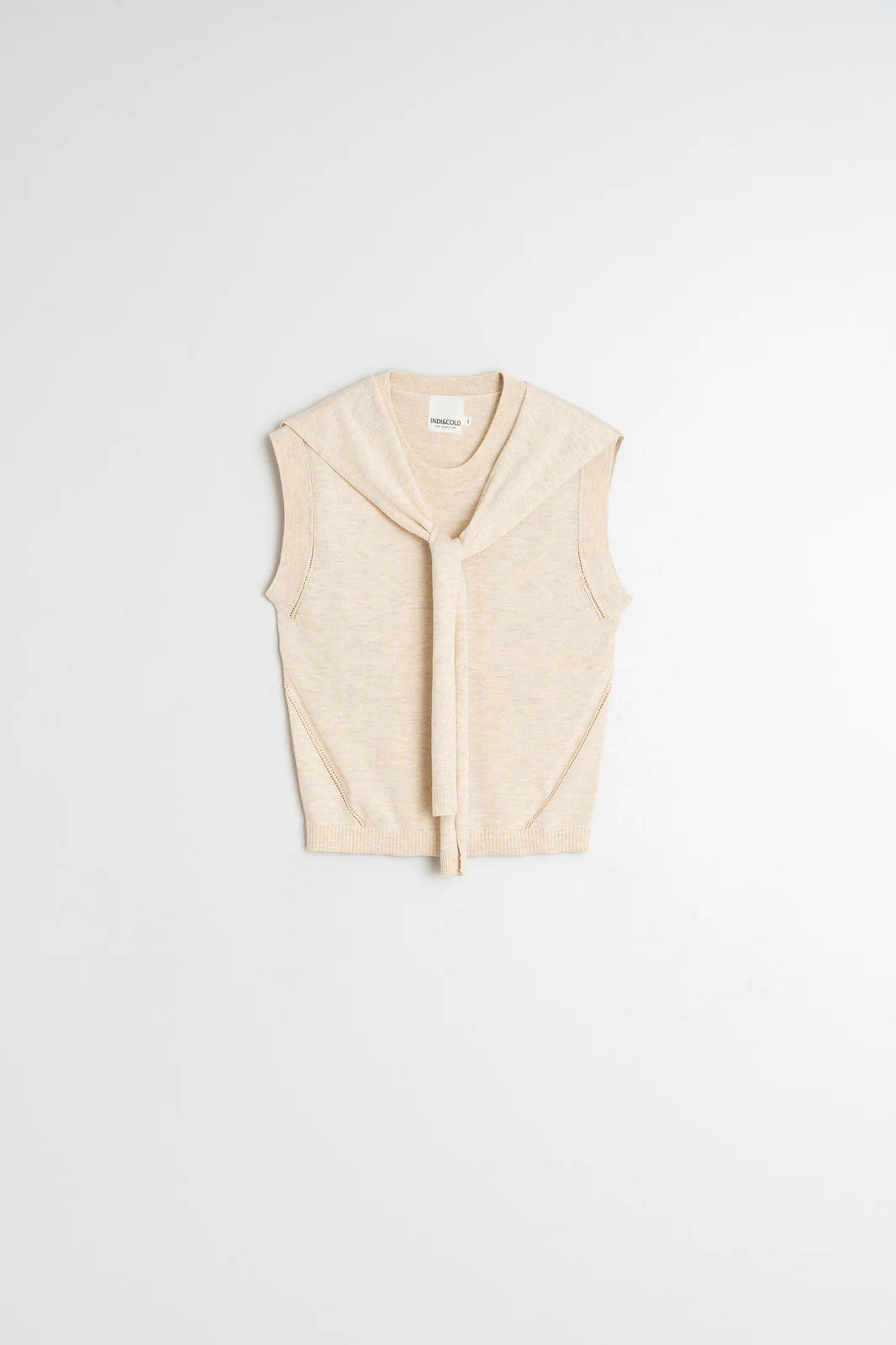 CHALECO CON JERSEY SEAWOOL BEIGE