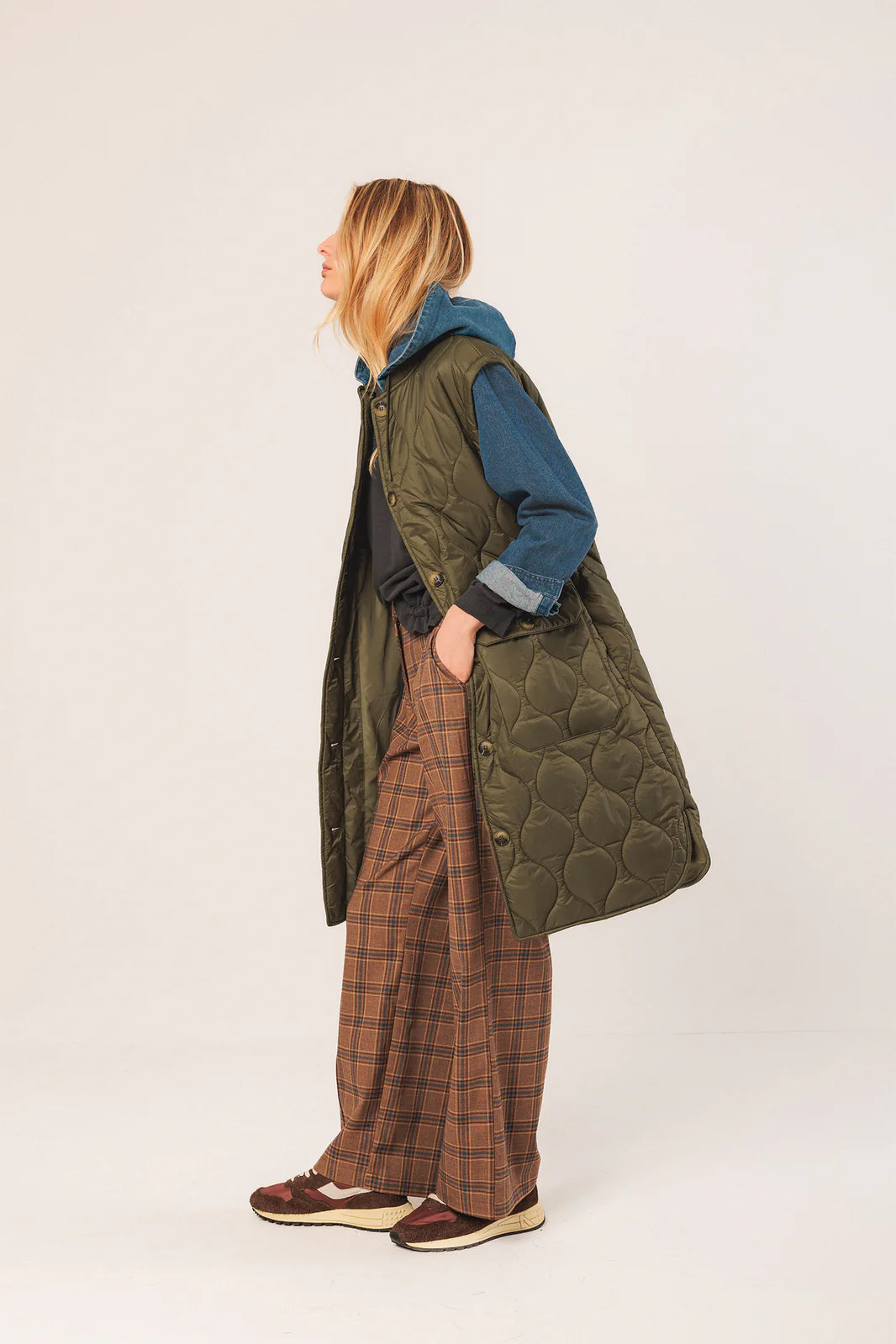 ABRIGO ACOLCHADO COMBINADO KHAKI