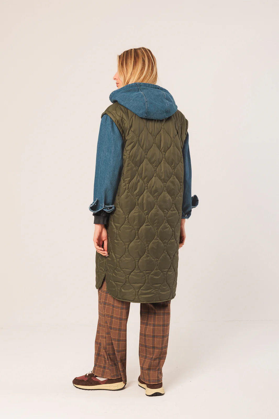 ABRIGO ACOLCHADO COMBINADO KHAKI