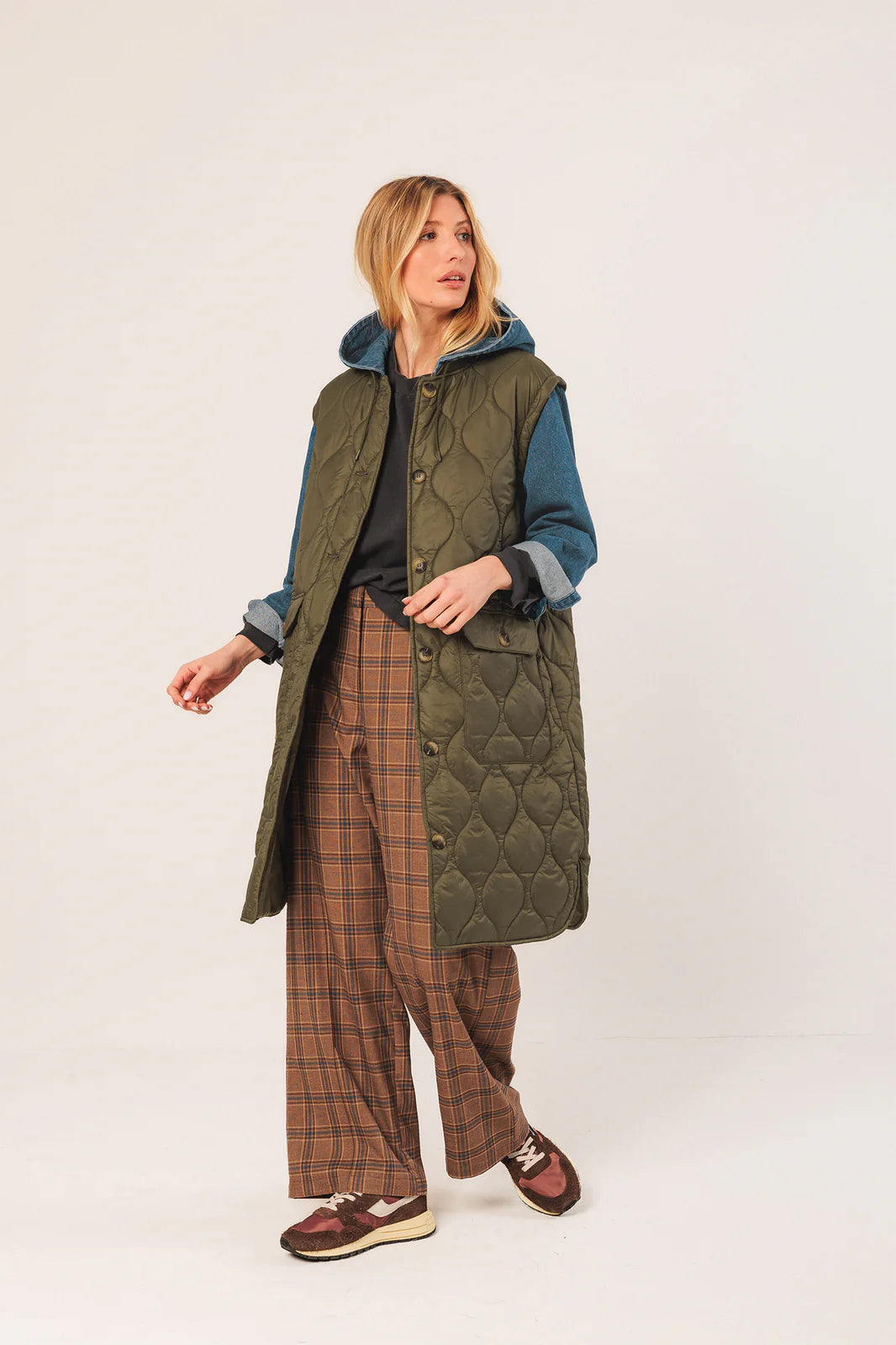 ABRIGO ACOLCHADO COMBINADO KHAKI
