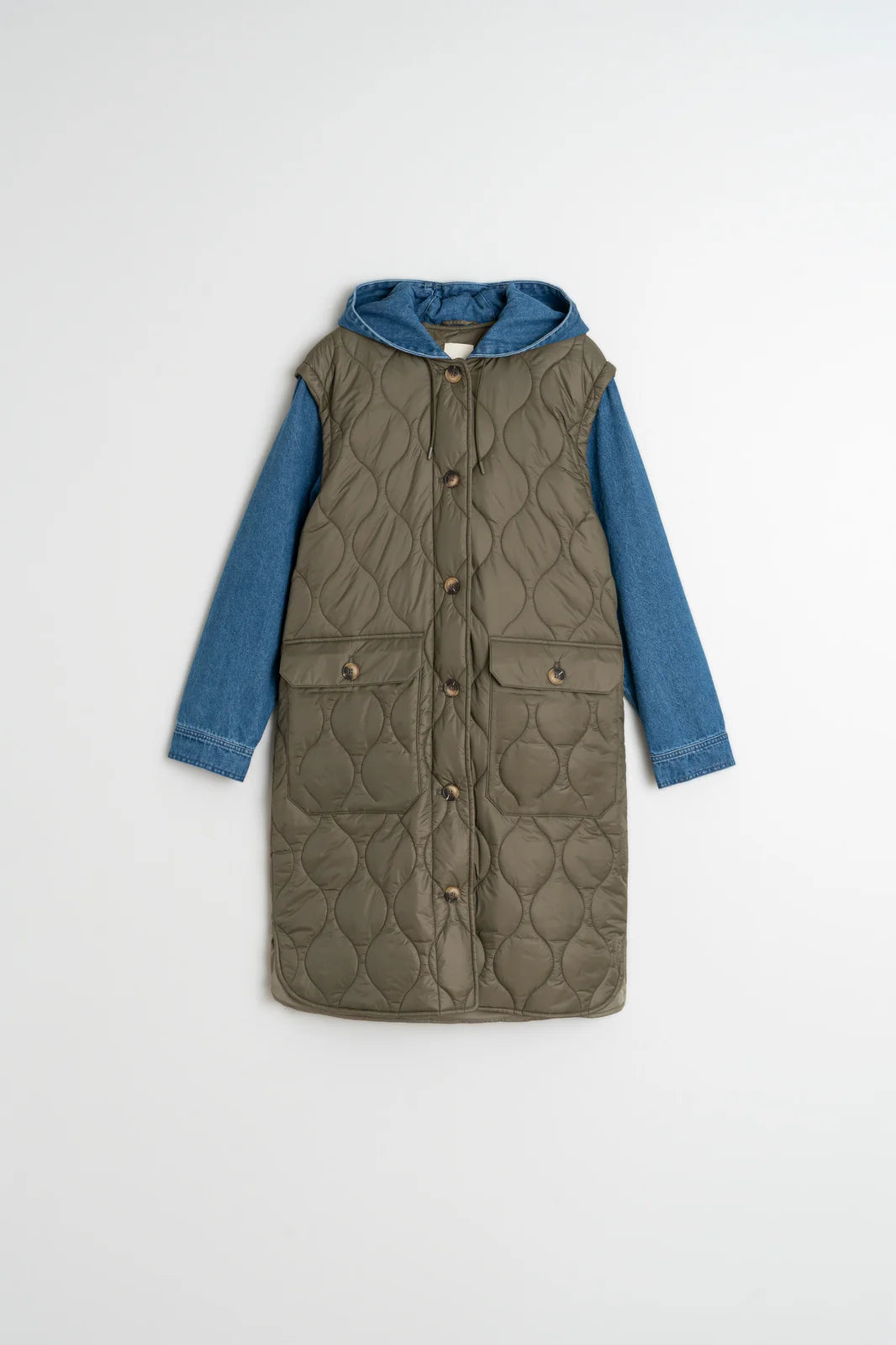 ABRIGO ACOLCHADO COMBINADO KHAKI