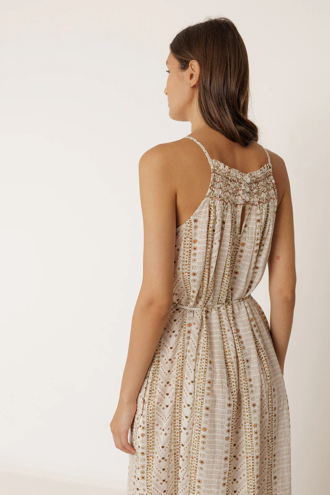 VESTIDO HALTER ESTAMPADO CRUDO